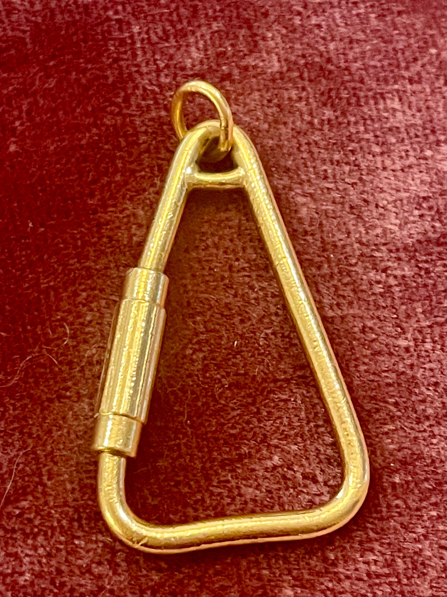 18k Gold Triangular Carabiner Dog Clip/Clasp