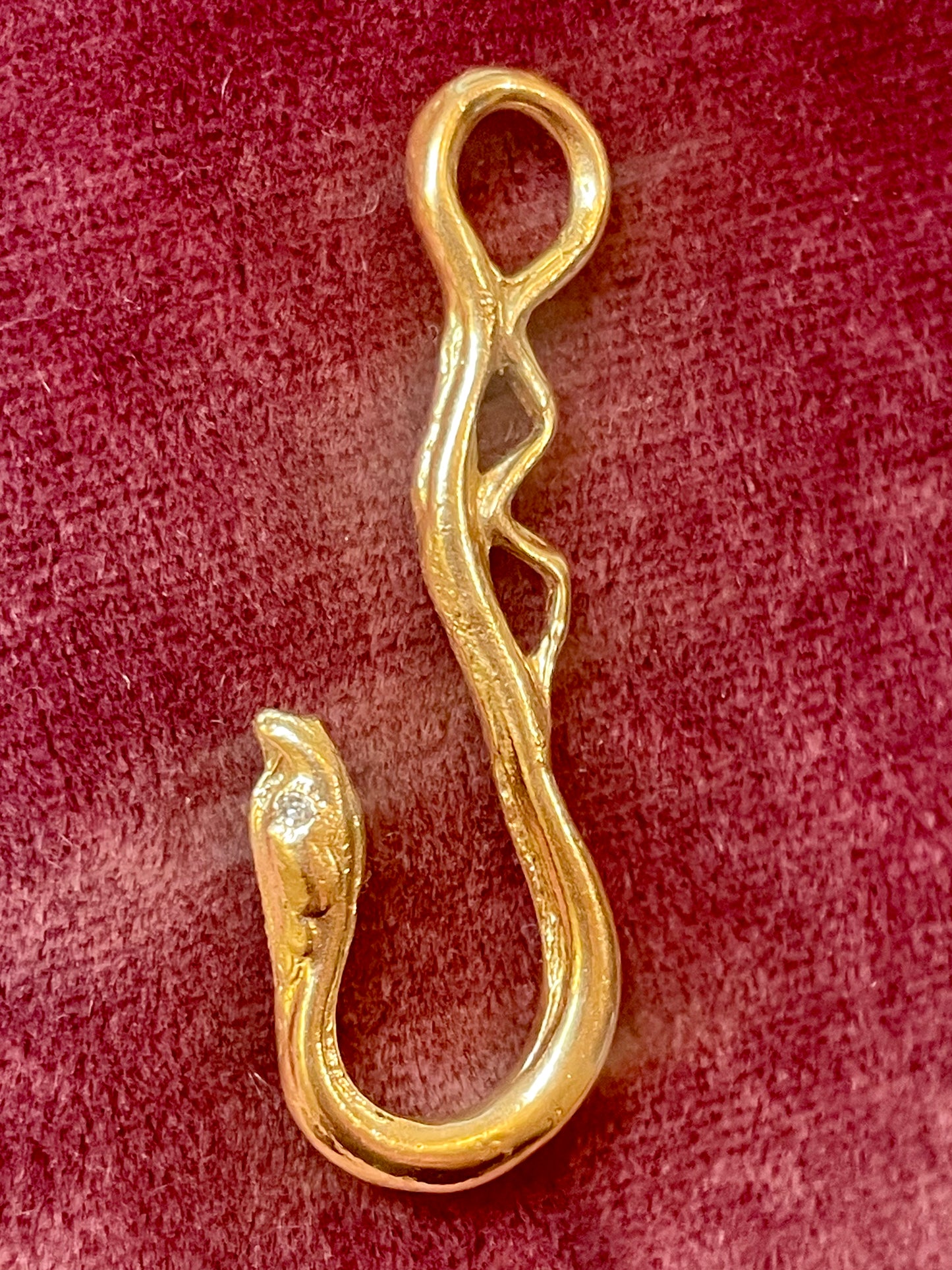 Antique Snake Clip/Clasp w/ Diamond Eye