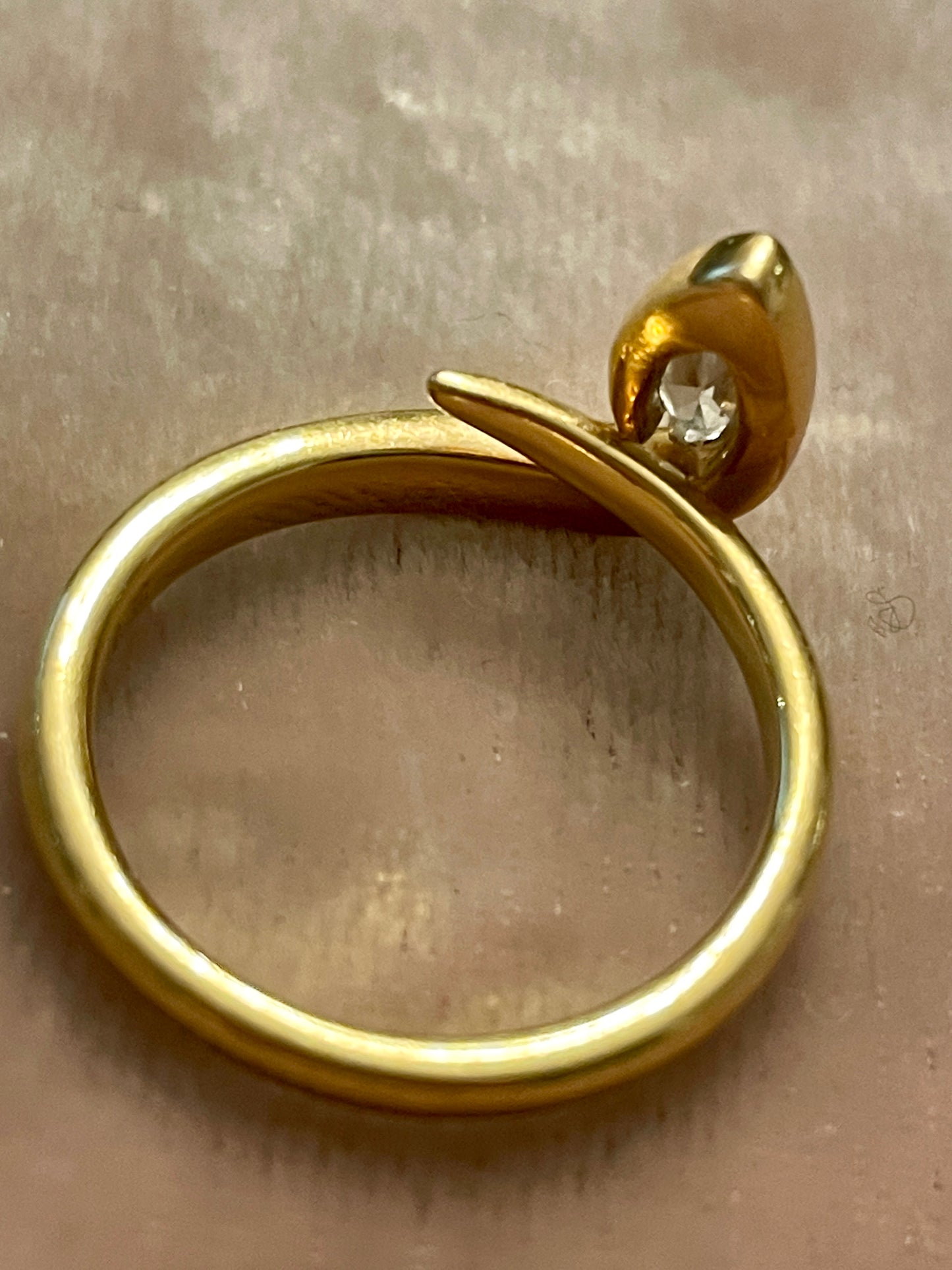 Vintage Joaquín Berao Diamond 18k Gold Snake Ring