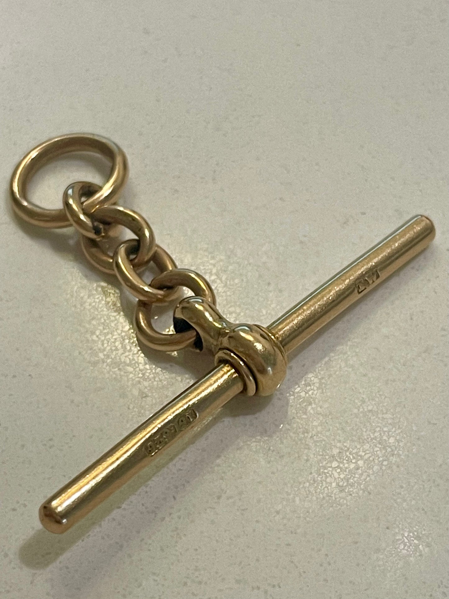 15k Gold T-Bar With Links