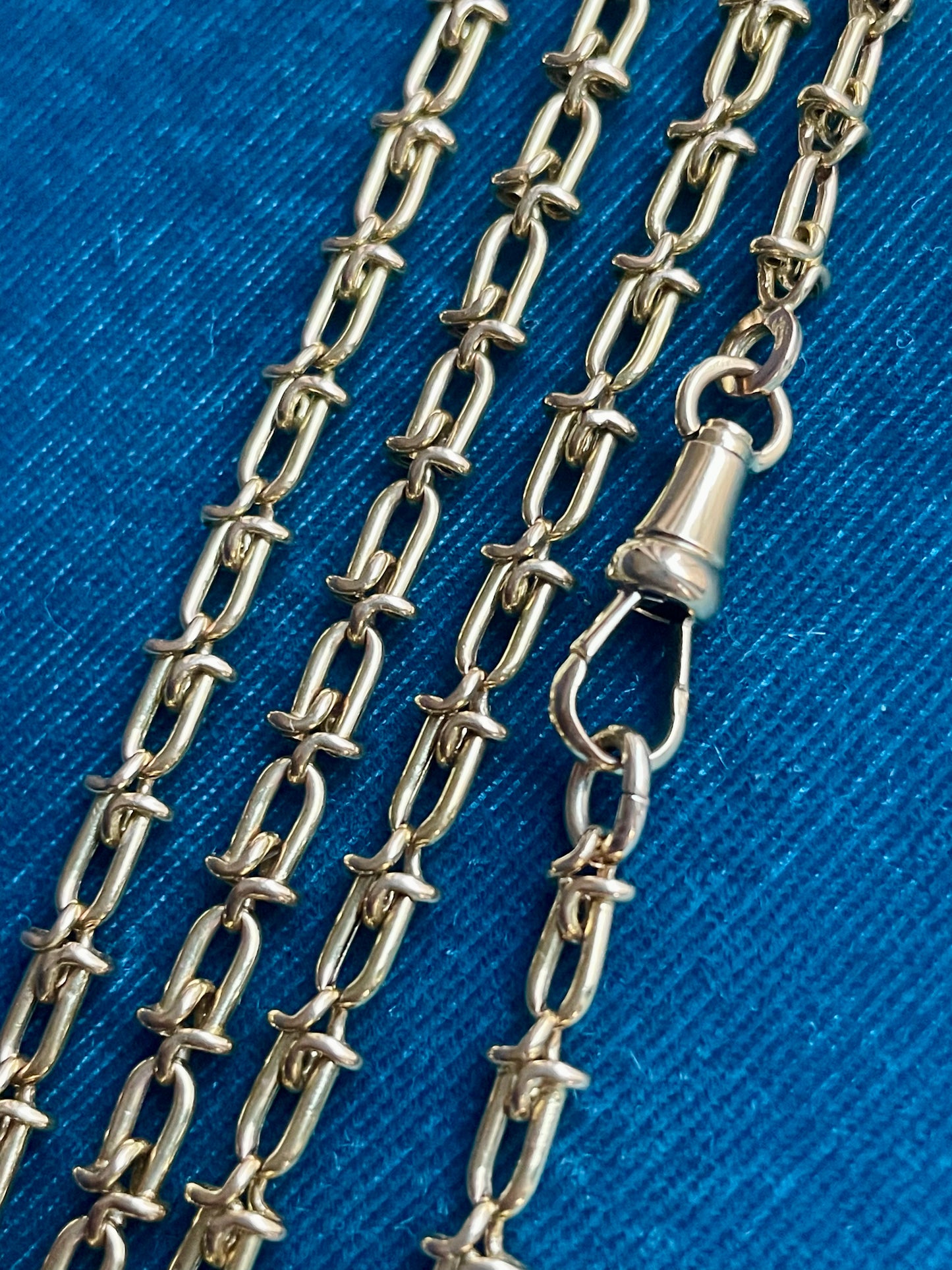 Antique Fancy Fence Link 18k Gold 35" Opera Chain