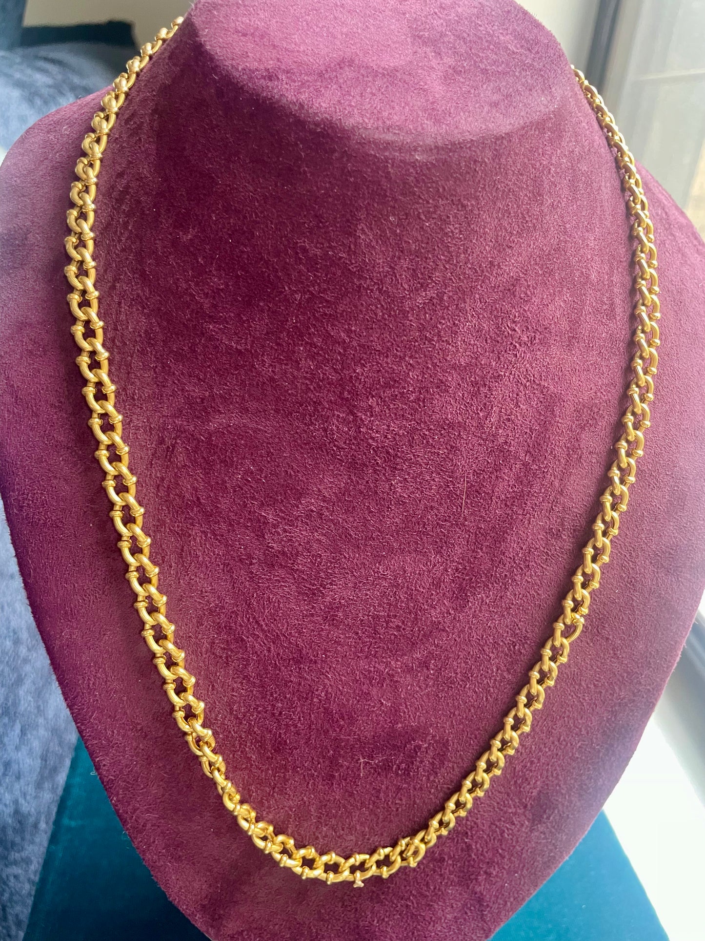 Mid-Century Open Curb 14K Gold 22" Chain