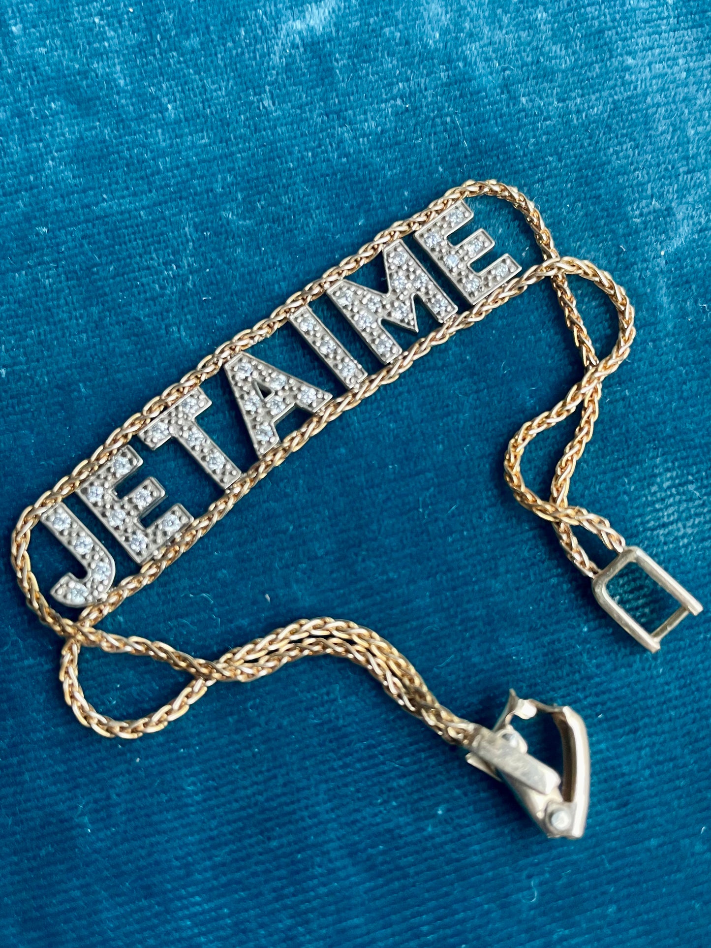 Diamond "Je T'aime" 14K Gold Bracelet