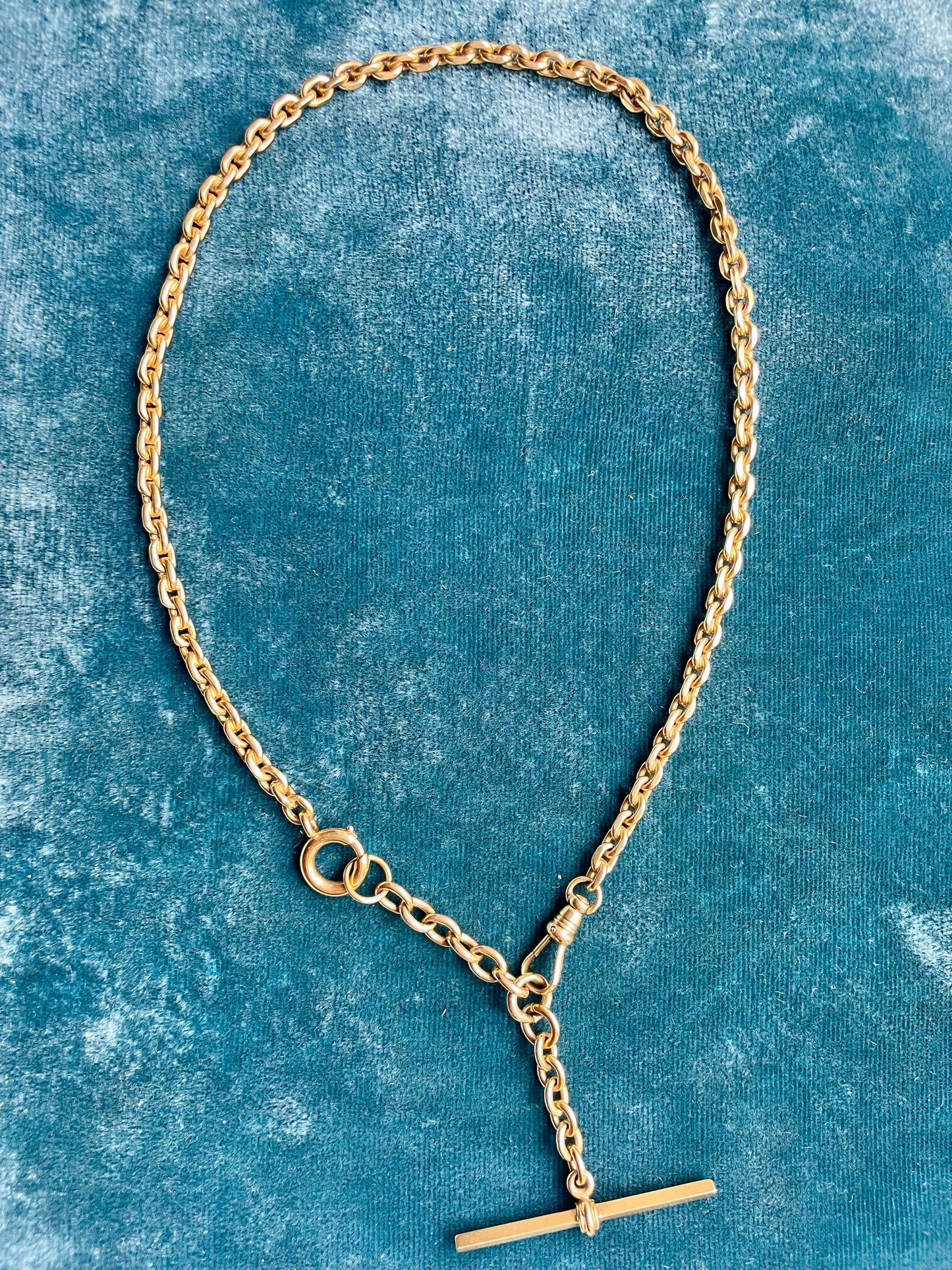 Antique Belcher Link 14k Gold 14" Albert Watch Chain
