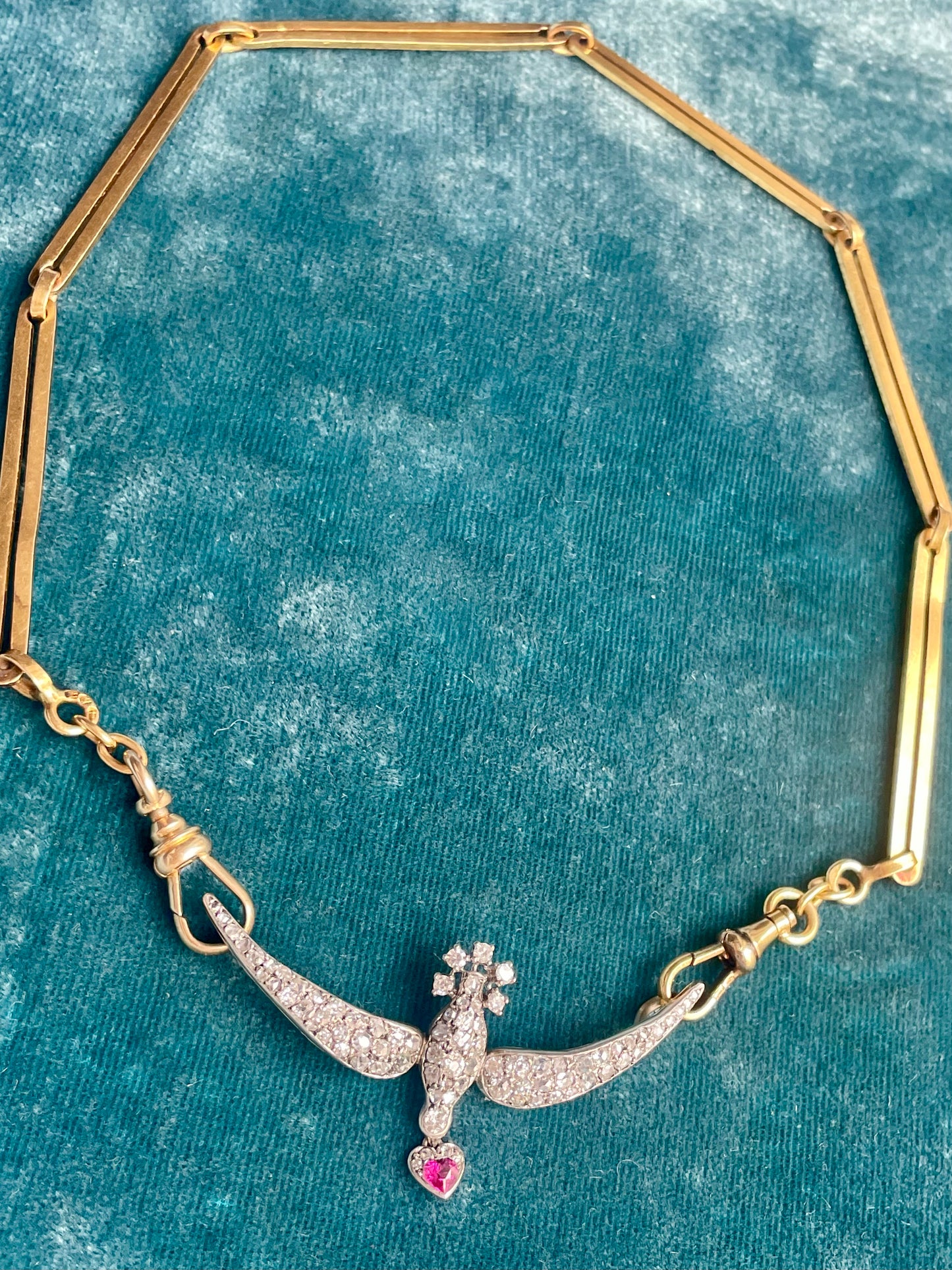 Antique Portuguese Split Tab Link 19k Gold 12.5" Chain