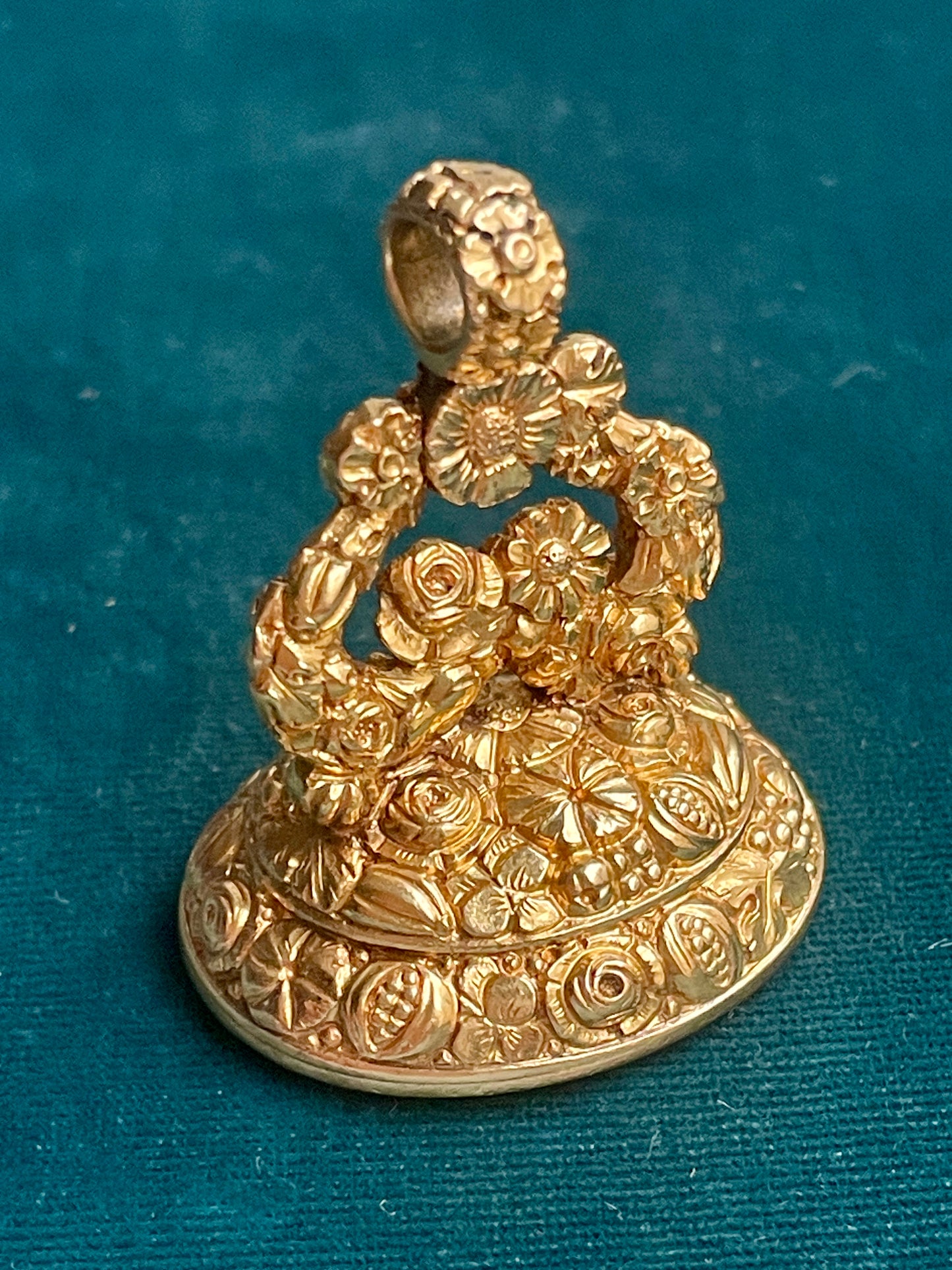Antique Victorian Heavy Ornate Fob With Carnelian Seal 14k Gold Pendant