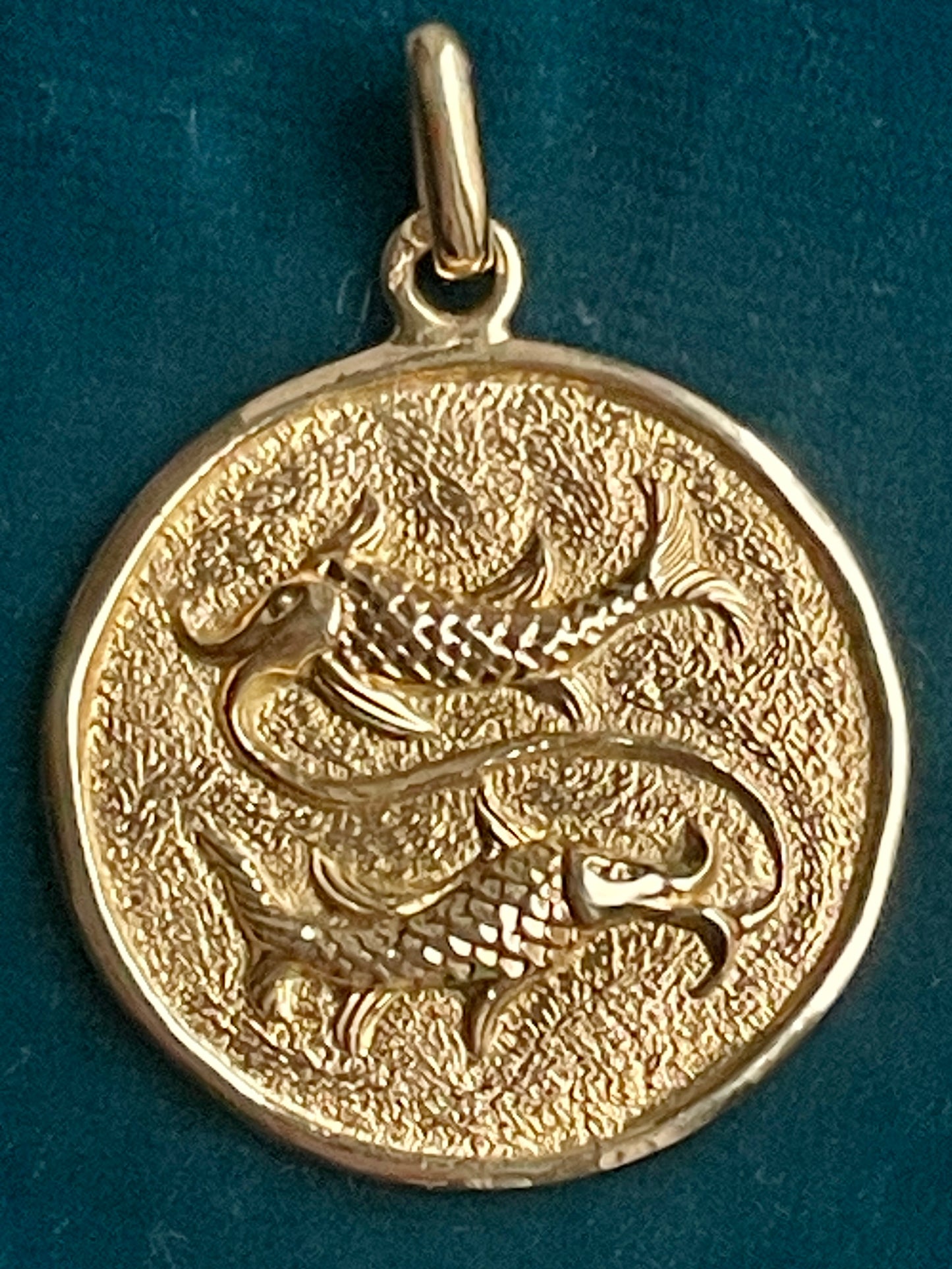 Mid-Century French Pisces Zodiac 14k Gold Charm