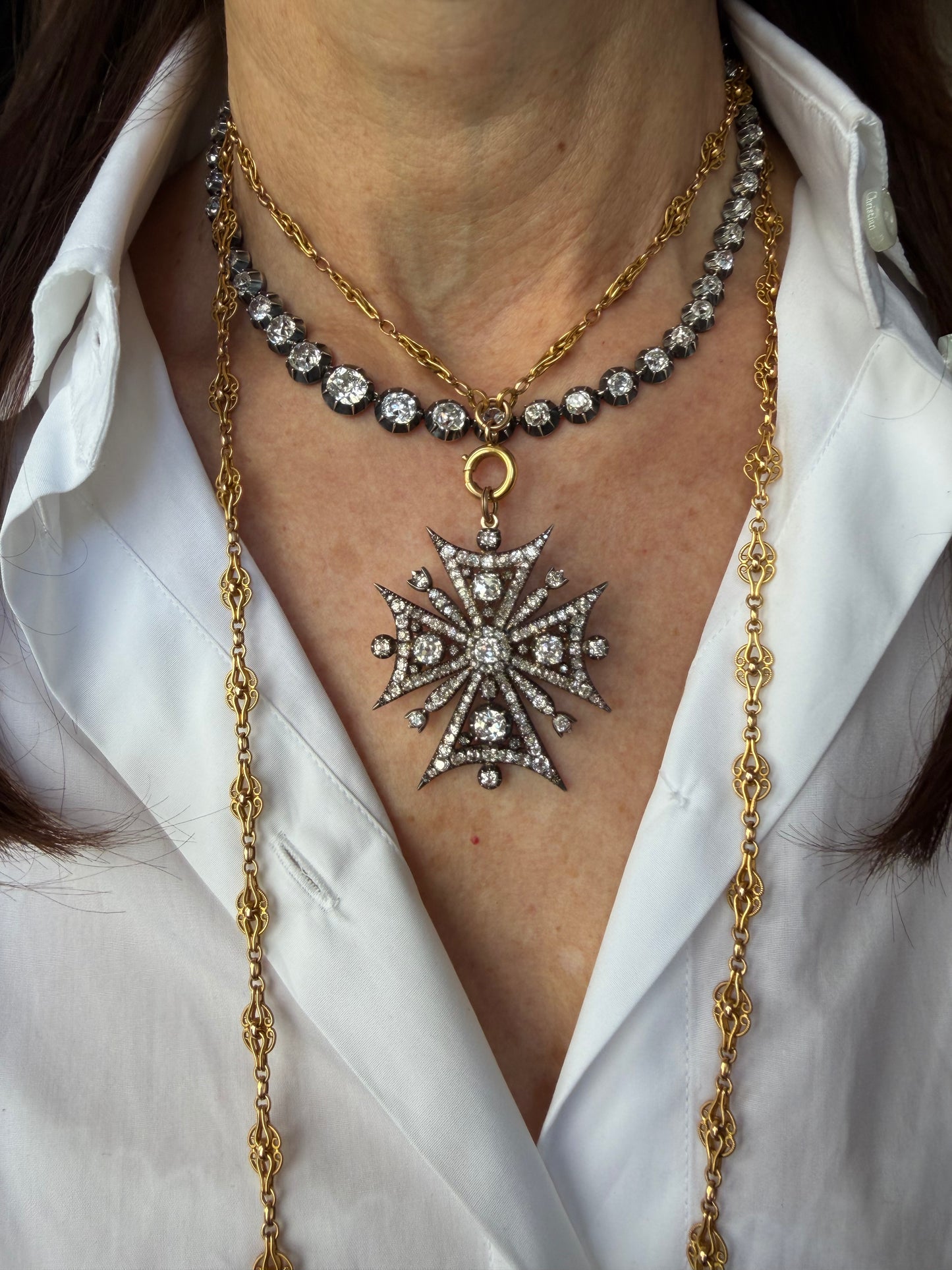 Antique Victorian Maltese Cross Pendant