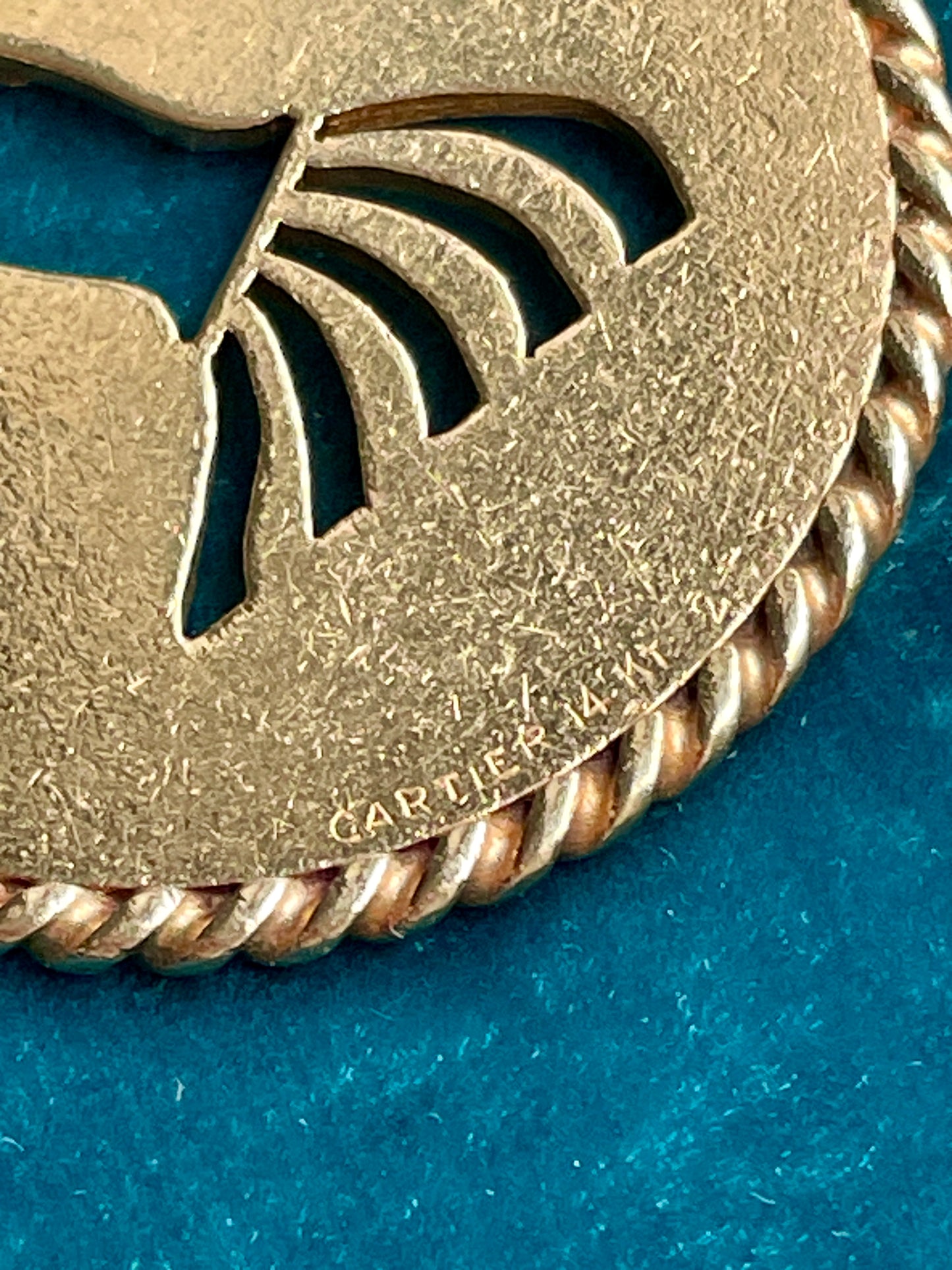 Cartier Aquarius Zodiac Diamond Accent 14k Gold Pendant