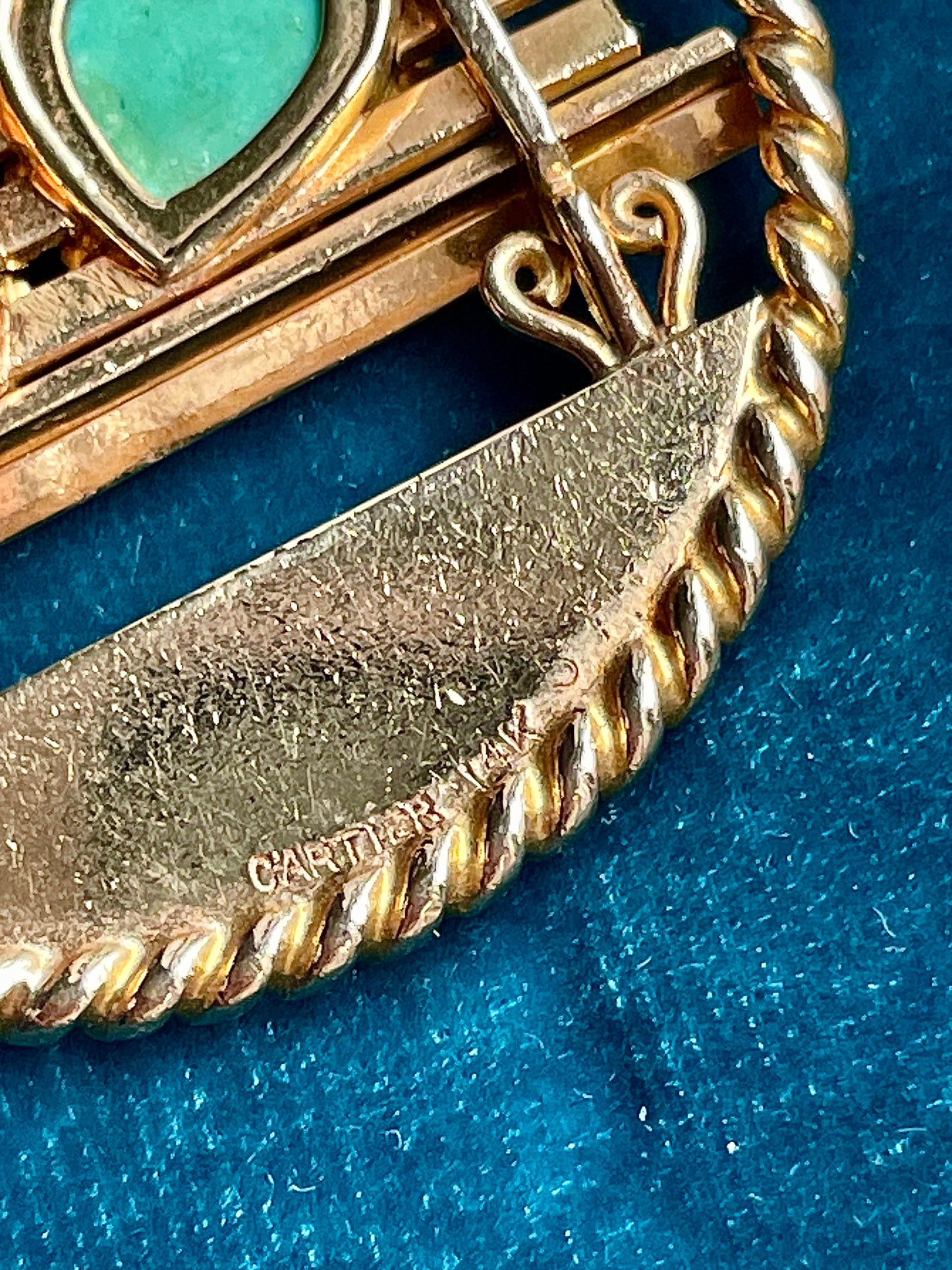 Cartier Multi-Gem "Lovers on a Bench" 14k Gold Pendant