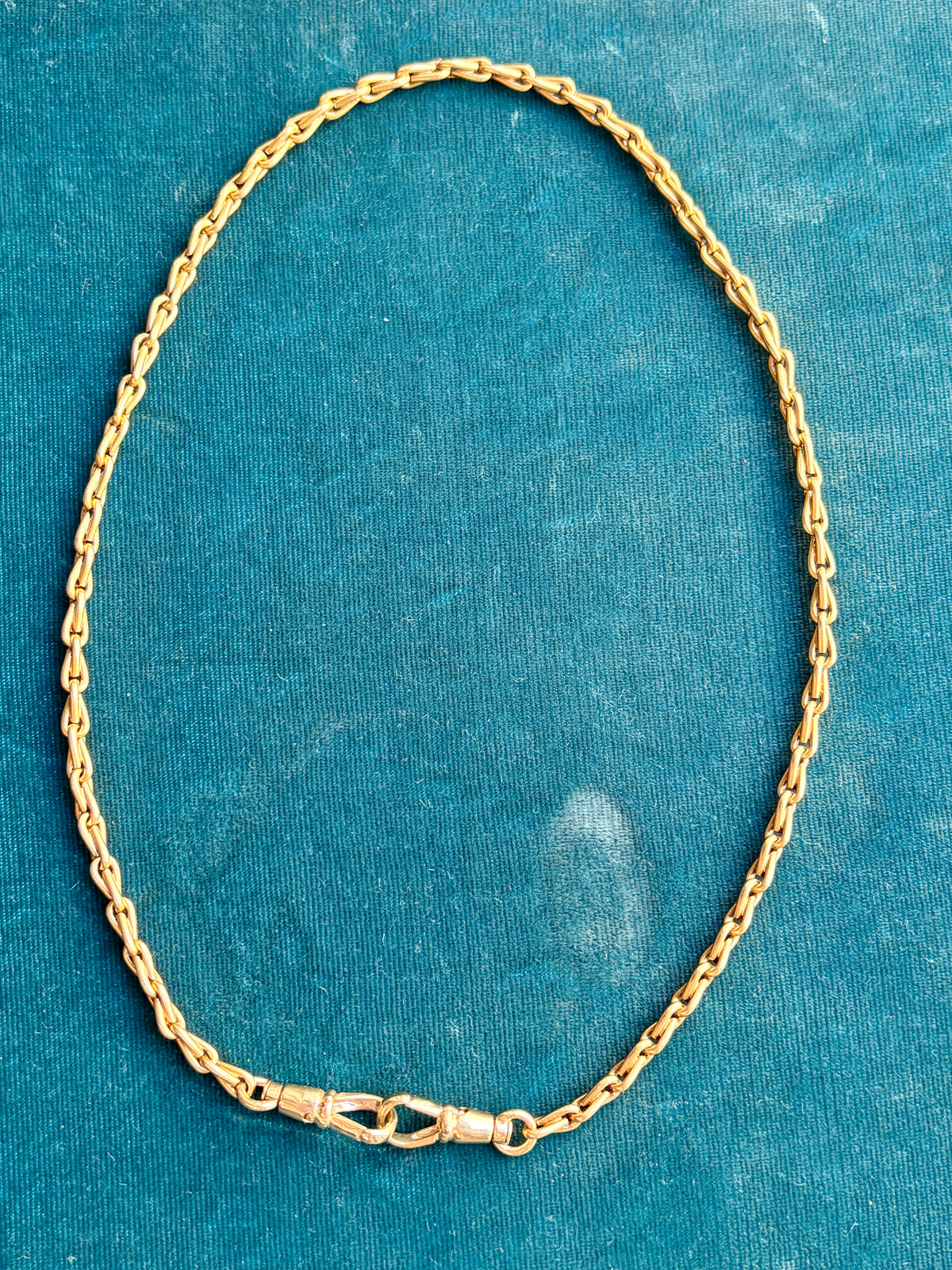 Antique French Barley Link 18k Gold 17.5" Watch Chain