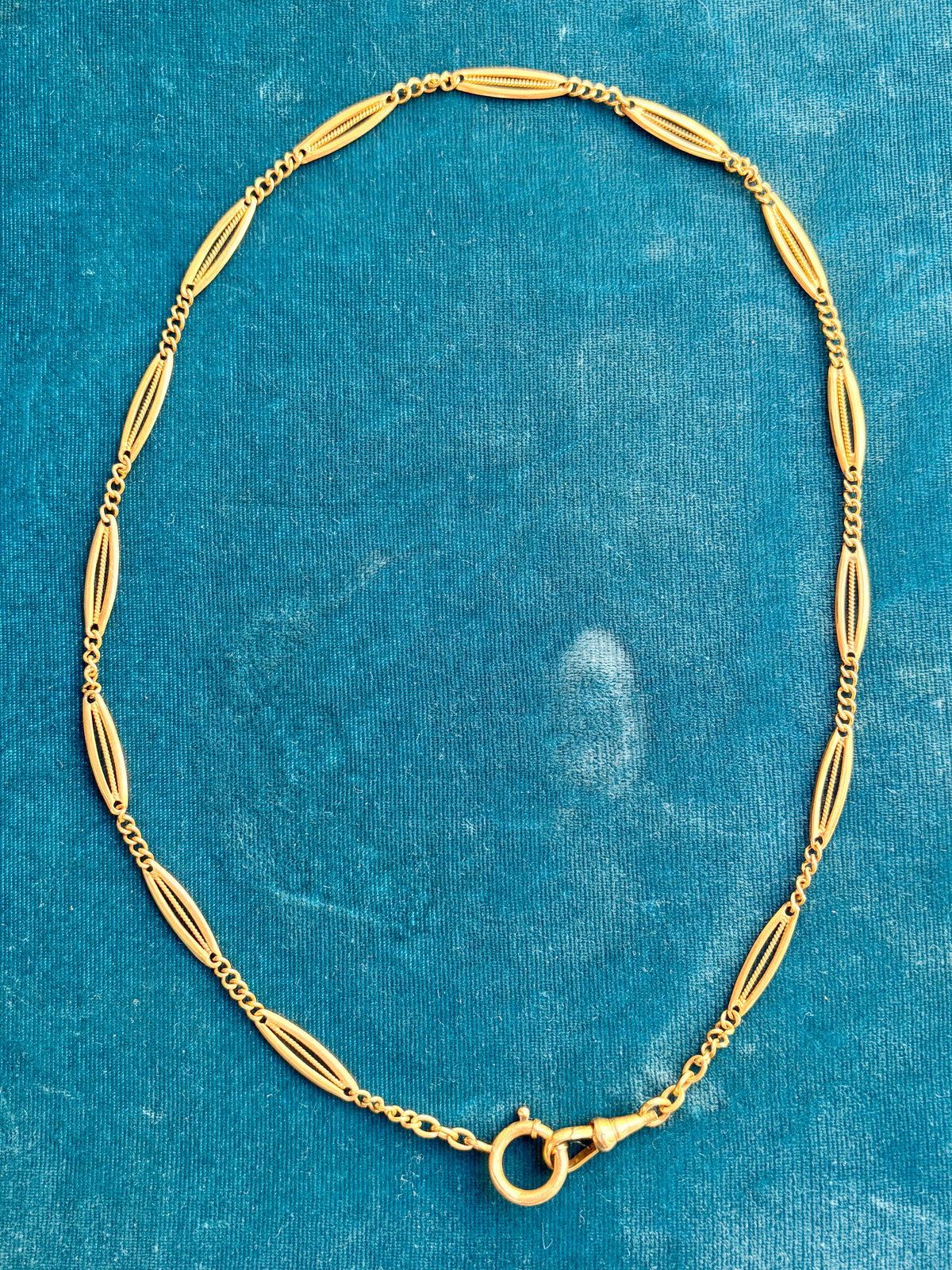 Antique French Filigree 18k Gold 19.5" Watch Chain