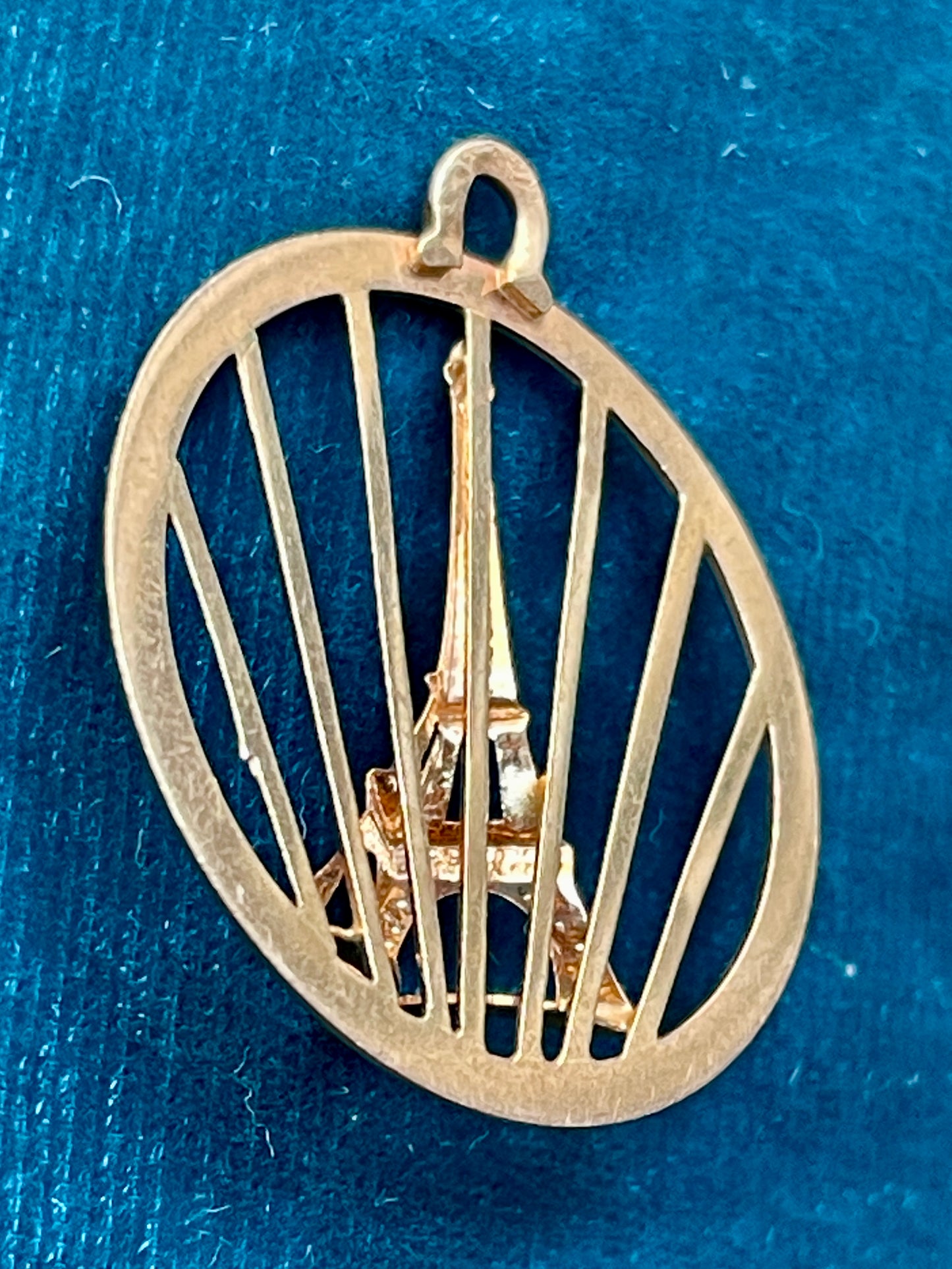 French Eiffel Tower 18k Gold Pendant