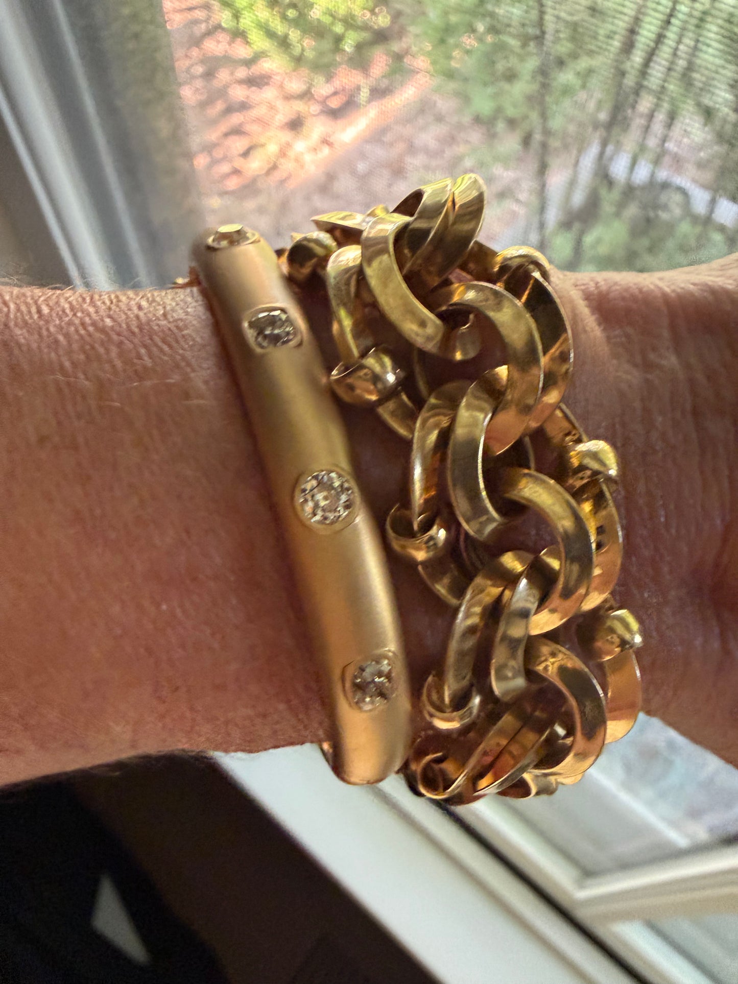 Vintage Cartier France 18k Gold Sculptural Link Bracelet