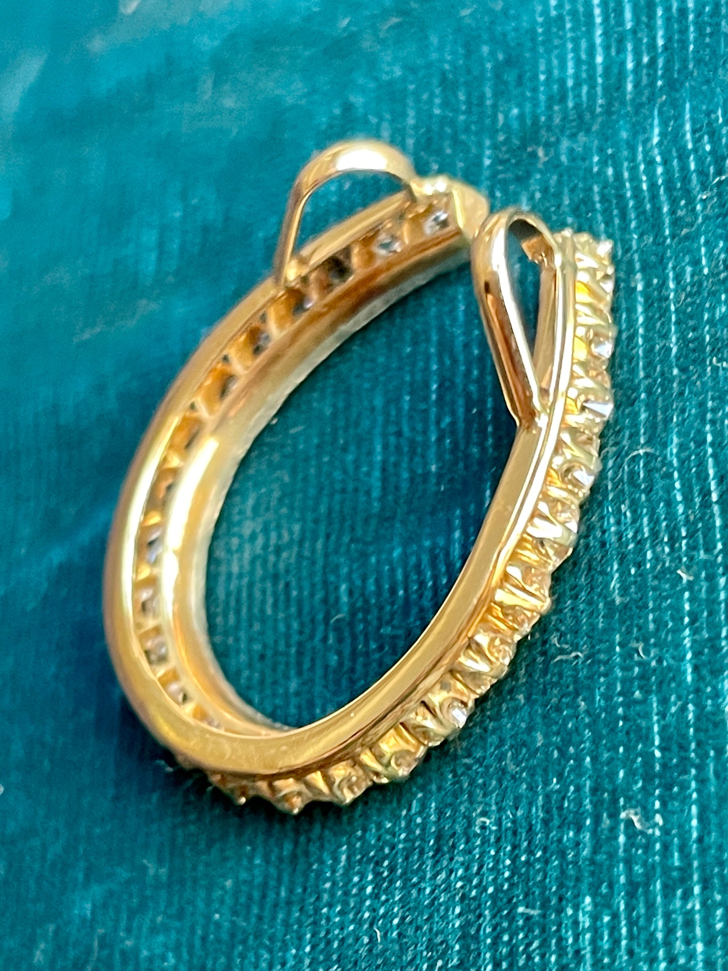Art Deco Diamond Horseshoe 14k Gold Pendant