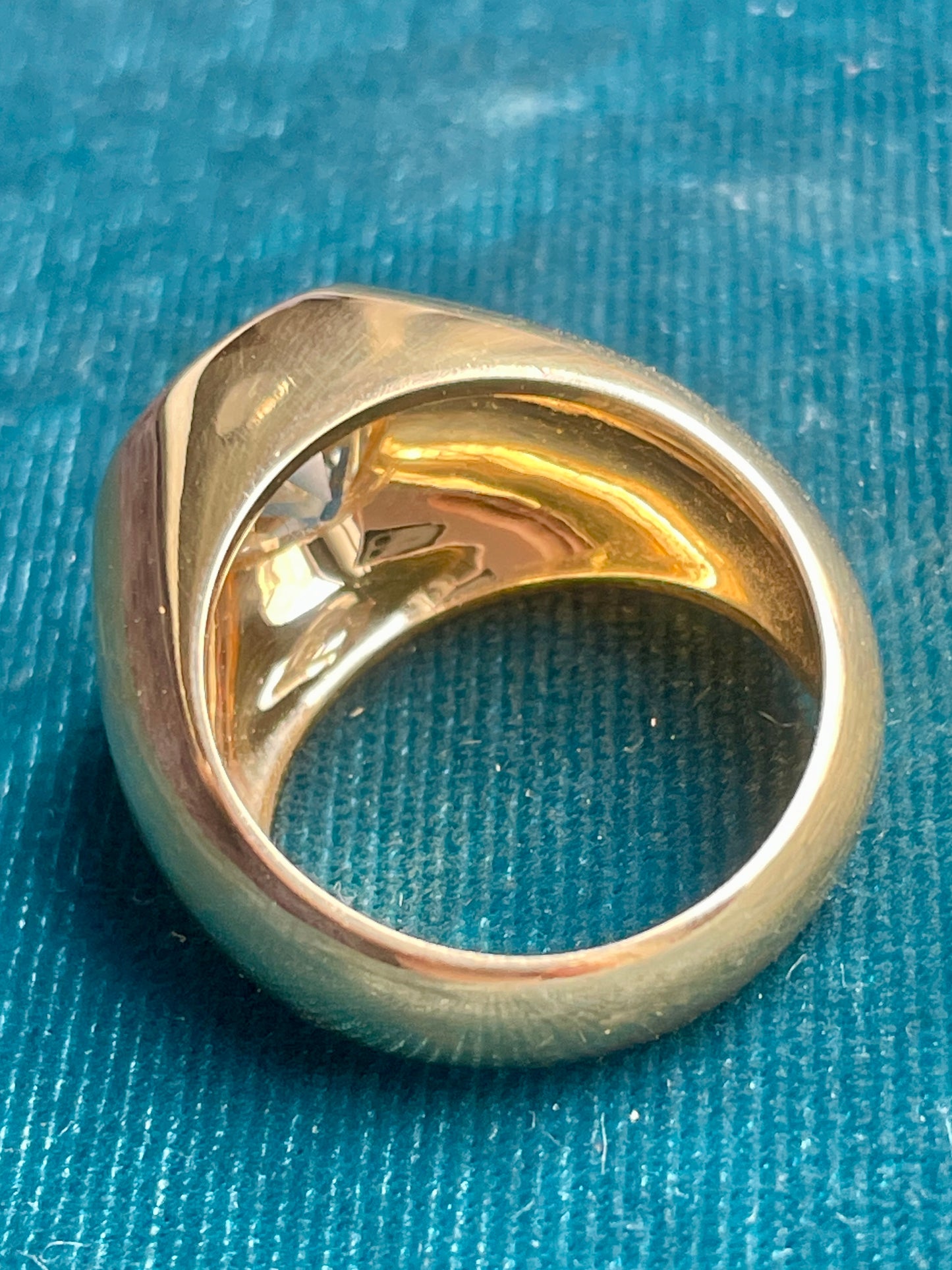 Portuguese Bezel Set Antique Diamond 19k Gold Ring