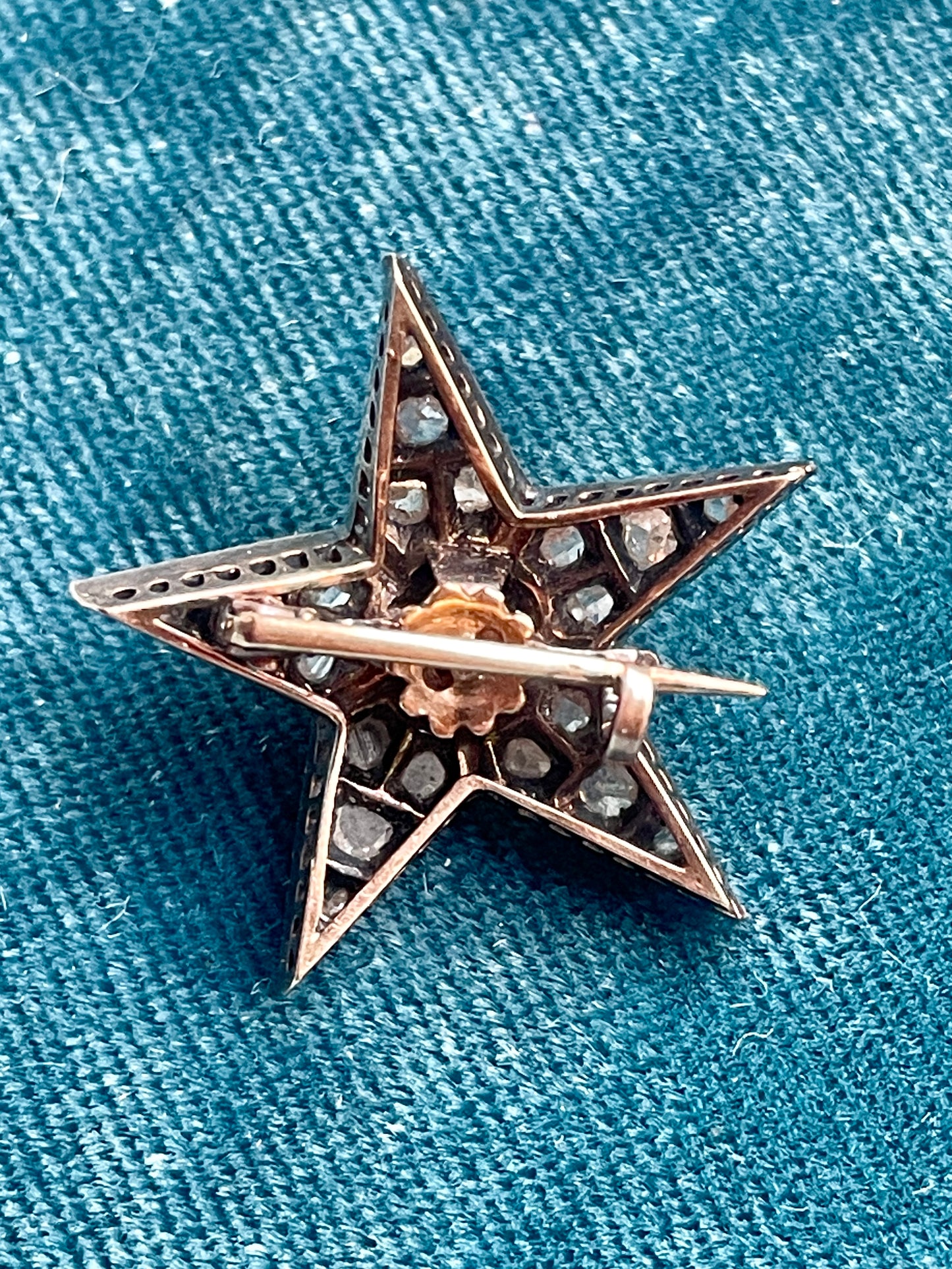 Antique Victorian Star w/ Center Diamond Brooch