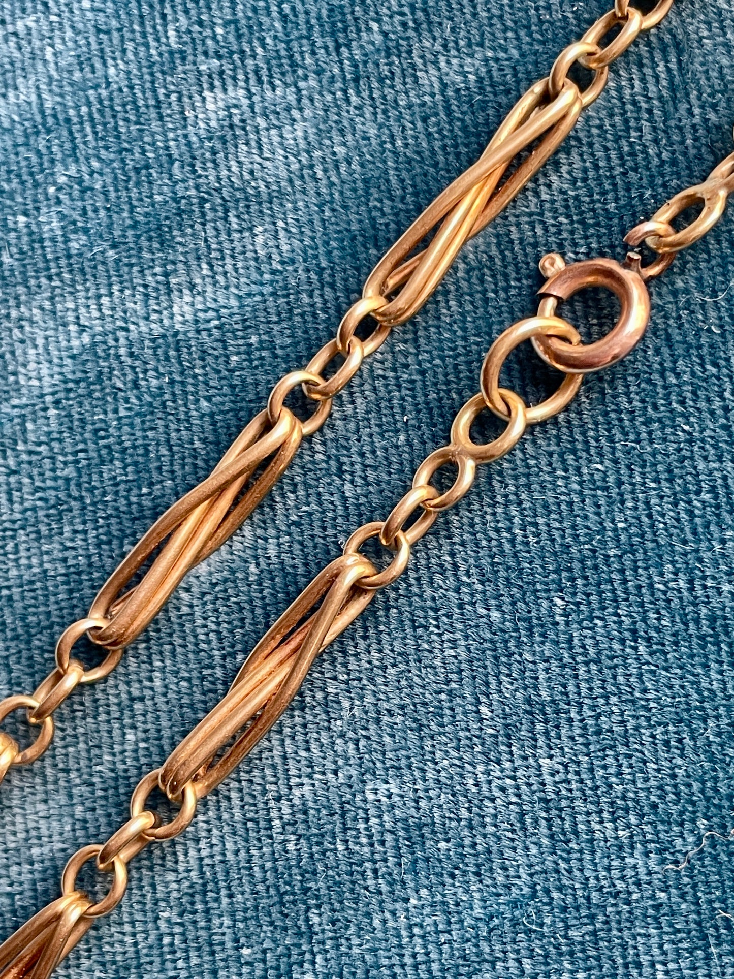 Antique Victorian Infinity Link 18k Gold 15" Watch Chain