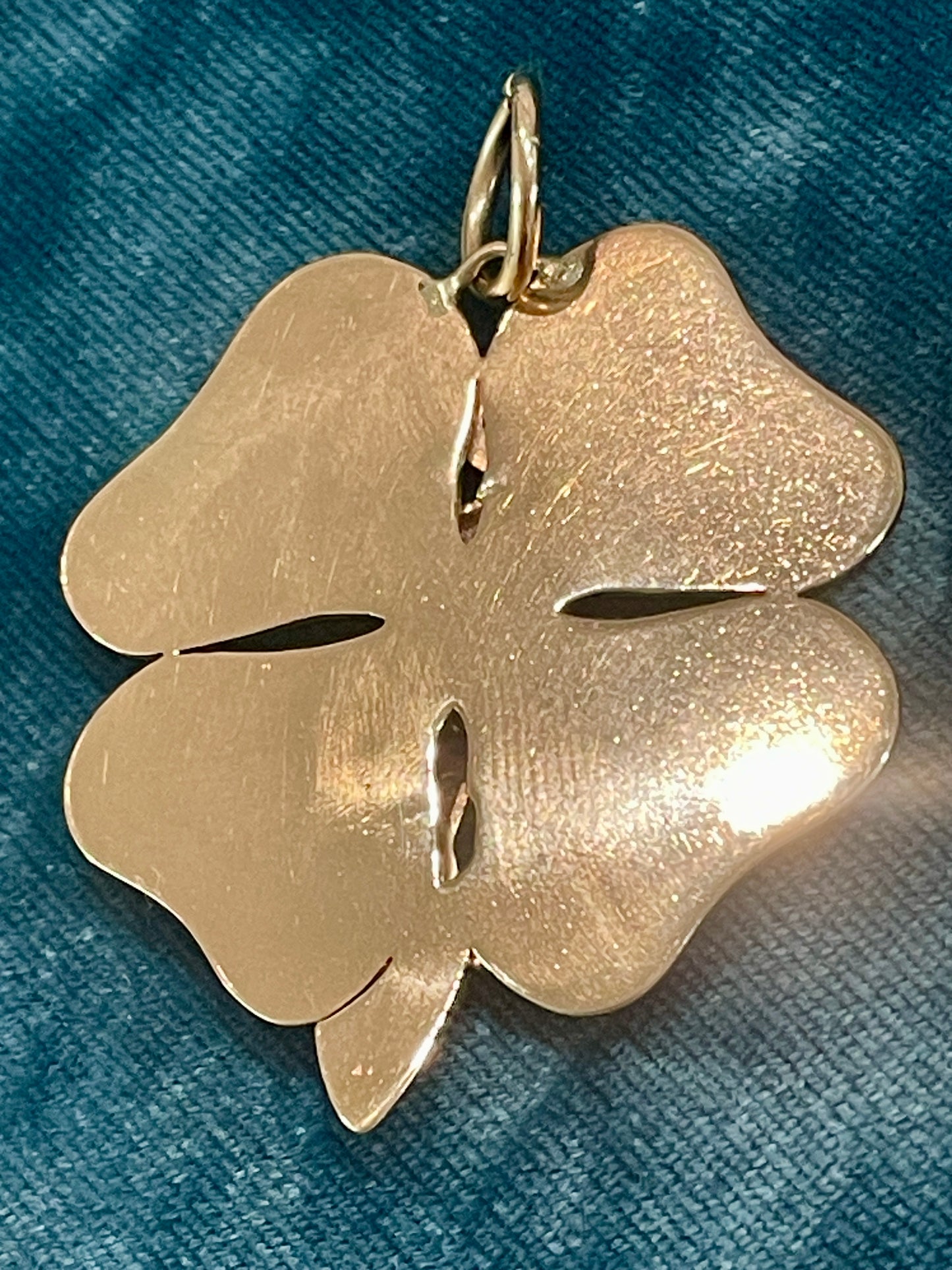Four Leaf Dancer Clover 14k Gold Pendant