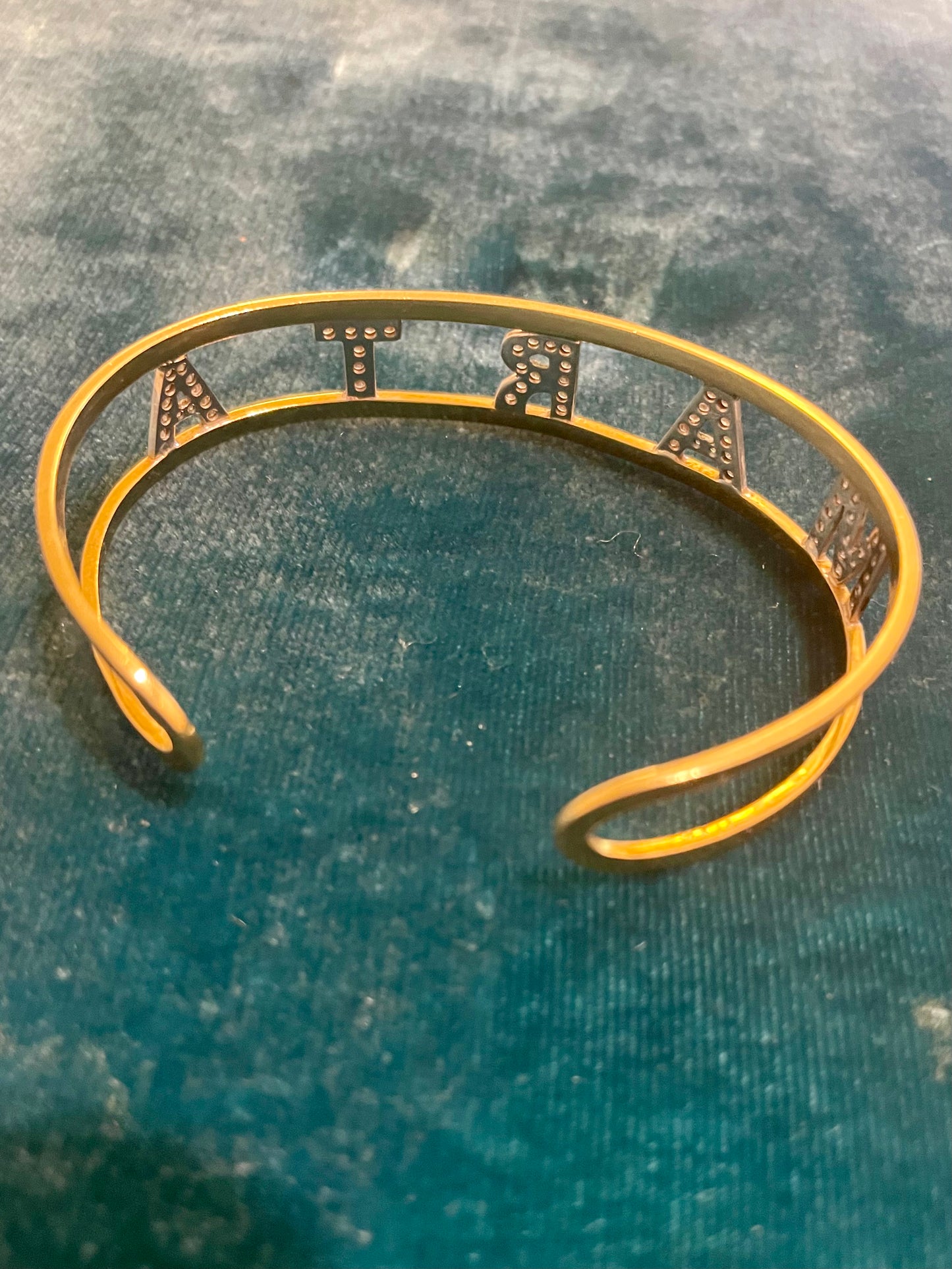 Diamond Letter "Marta" 18k Gold Bangle