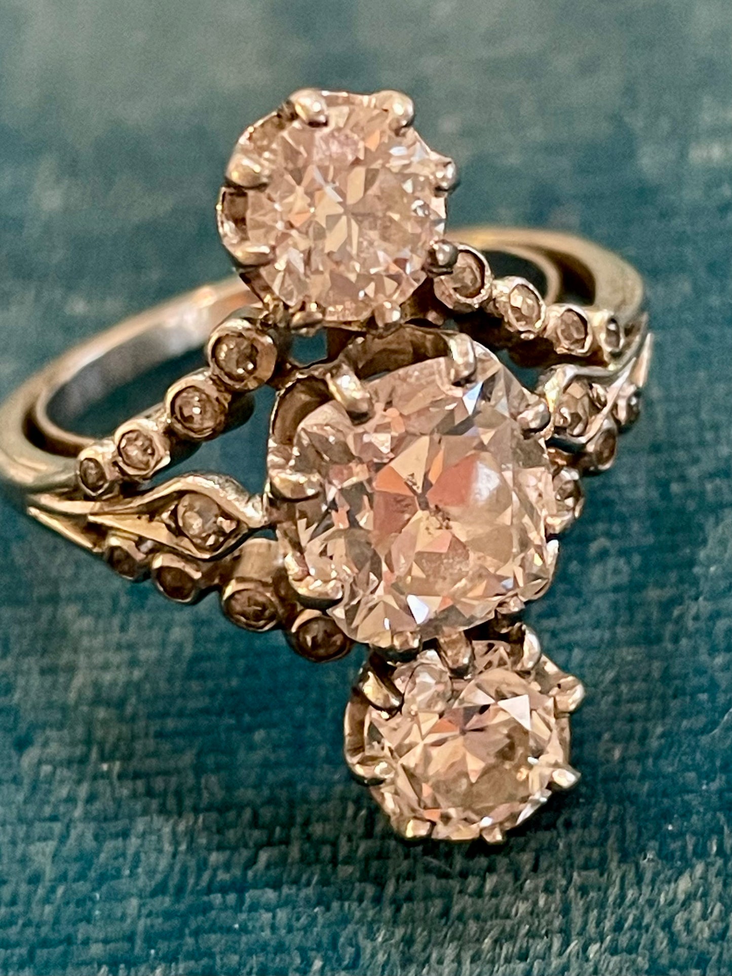 Victorian Diamond, Platinum and 18k Gold Duchess Ring