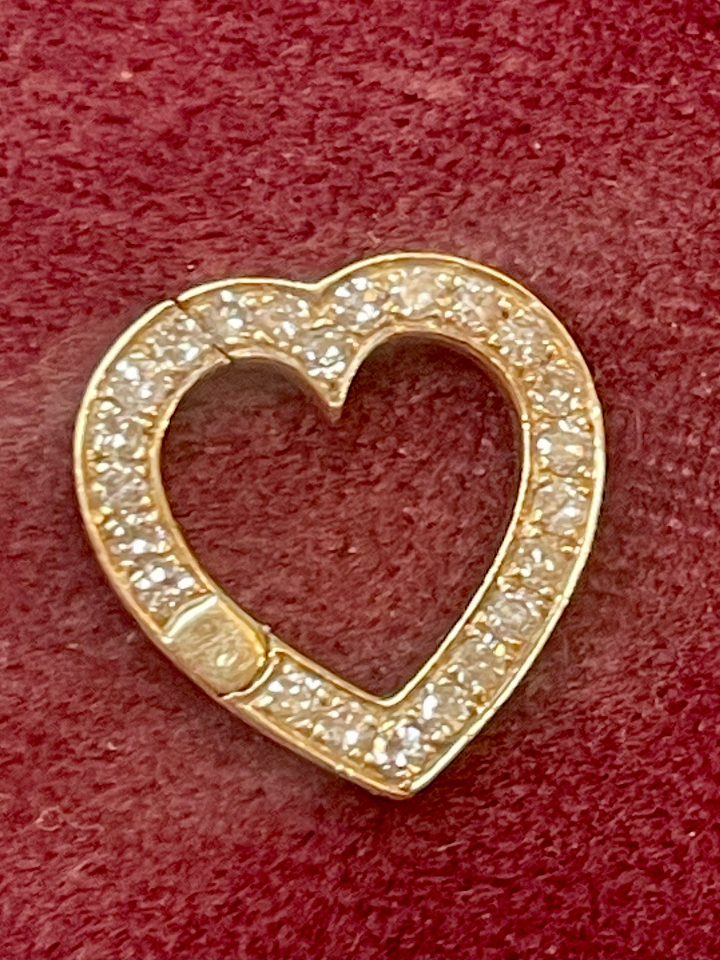 Antique 14k Gold Diamond Pave Heart Connector