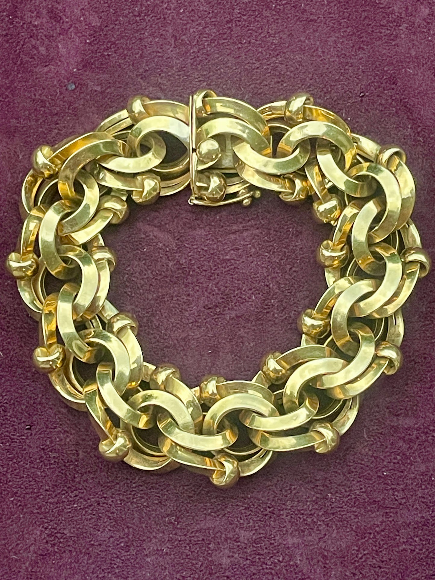 Vintage Cartier France 18k Gold Sculptural Link Bracelet