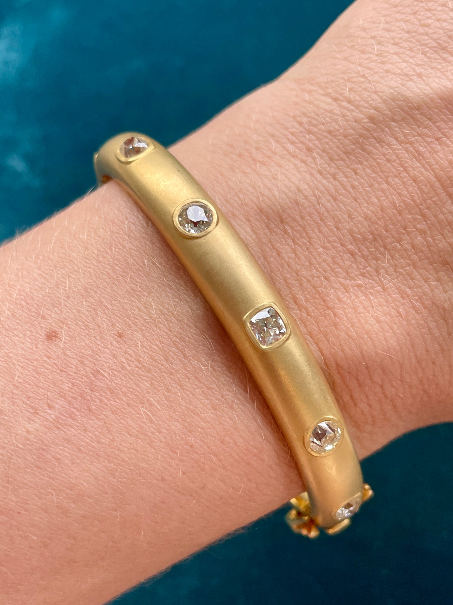 Antique Diamonds & Contemporary 18k Gold Bangle