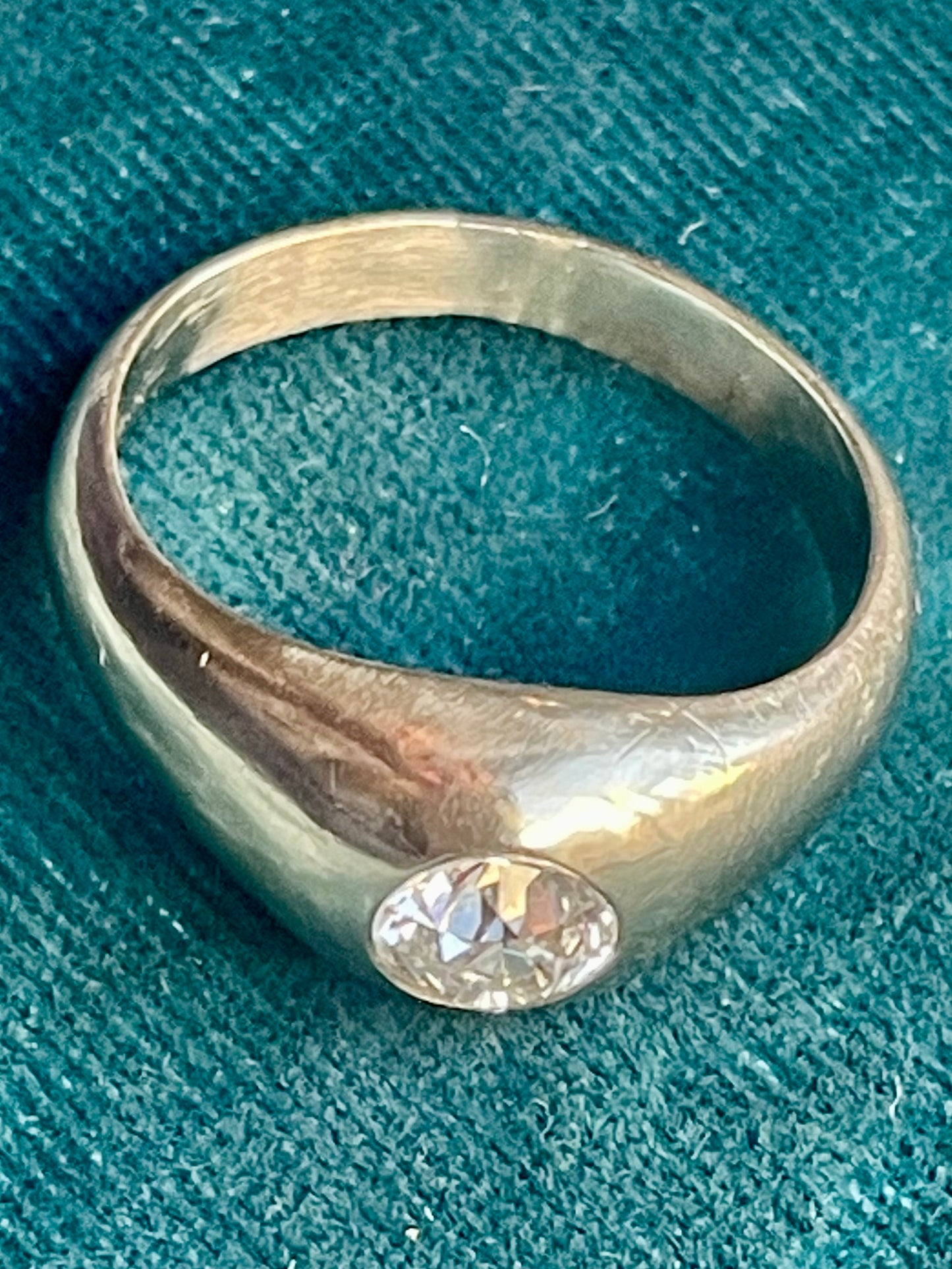 Art Deco European-Cut Diamond 14k White Gold Ring