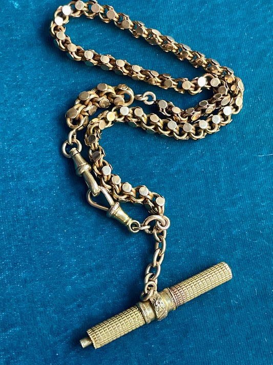 Antique Victorian Fancy Link 18k Gold Albert Watch Chain