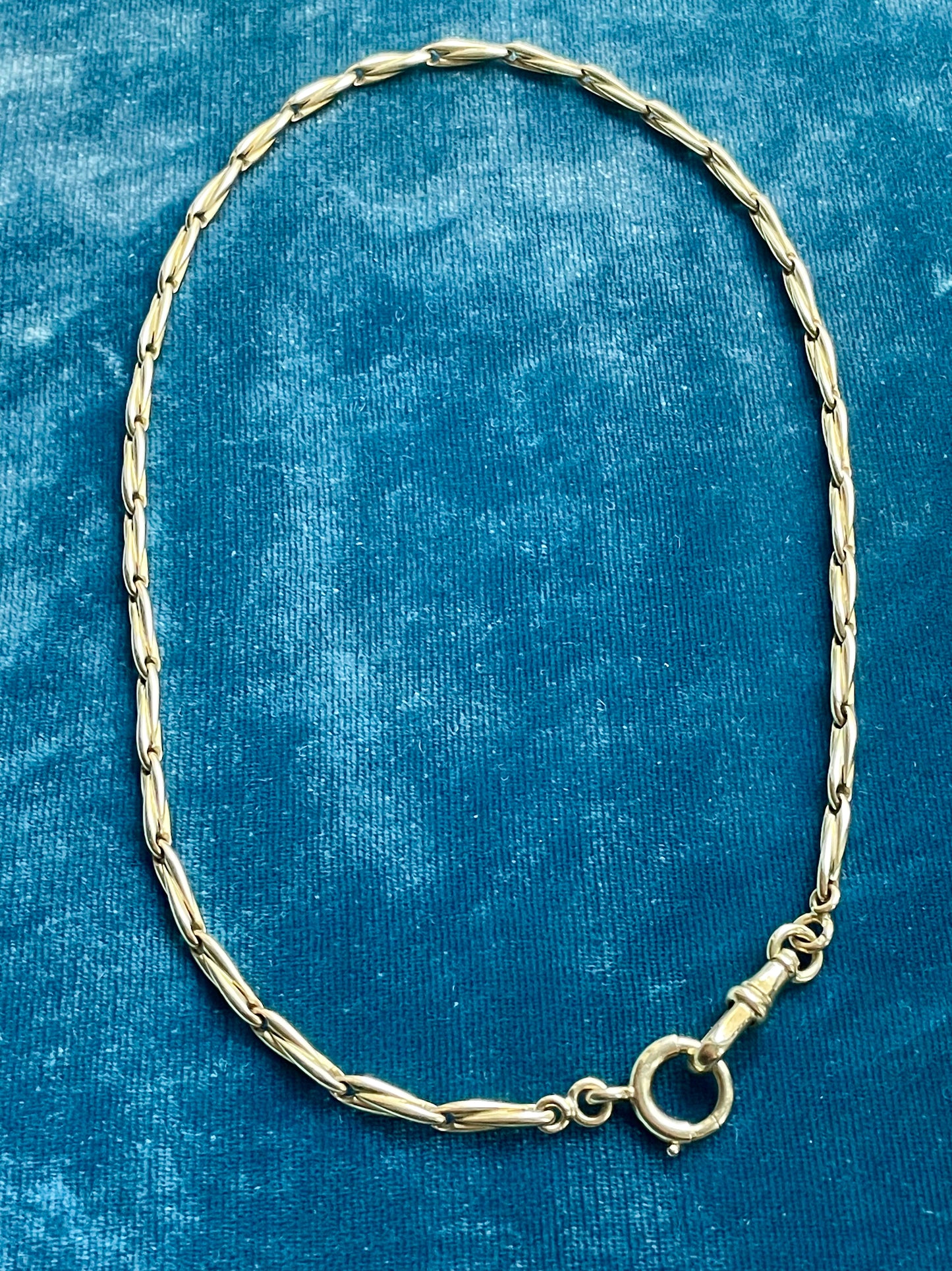 Antique French Barley Fancy Link 18k Gold 15" Watch Chain