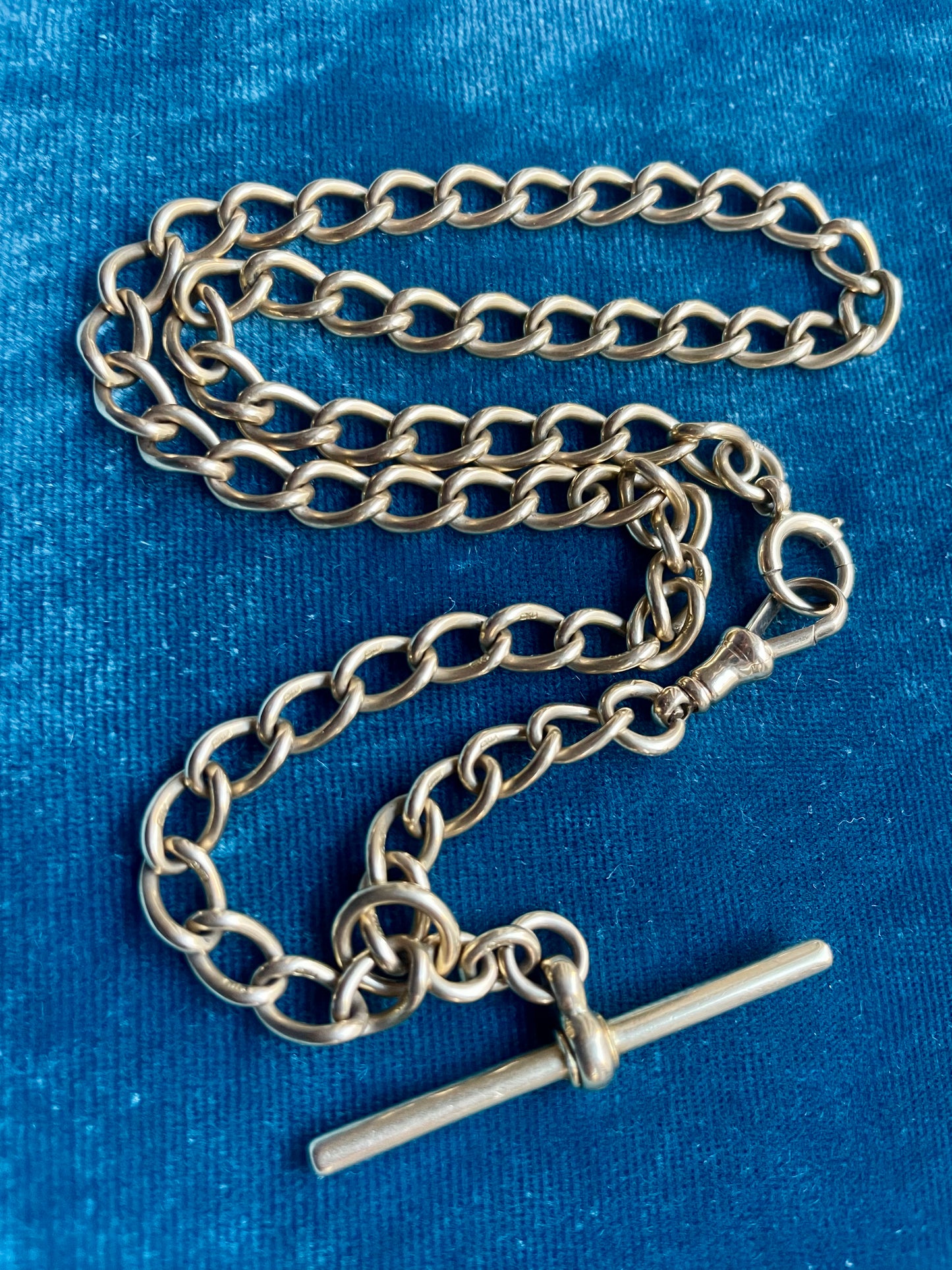 Antique Victorian Open Curb Link 18k Gold 16" Watch Chain
