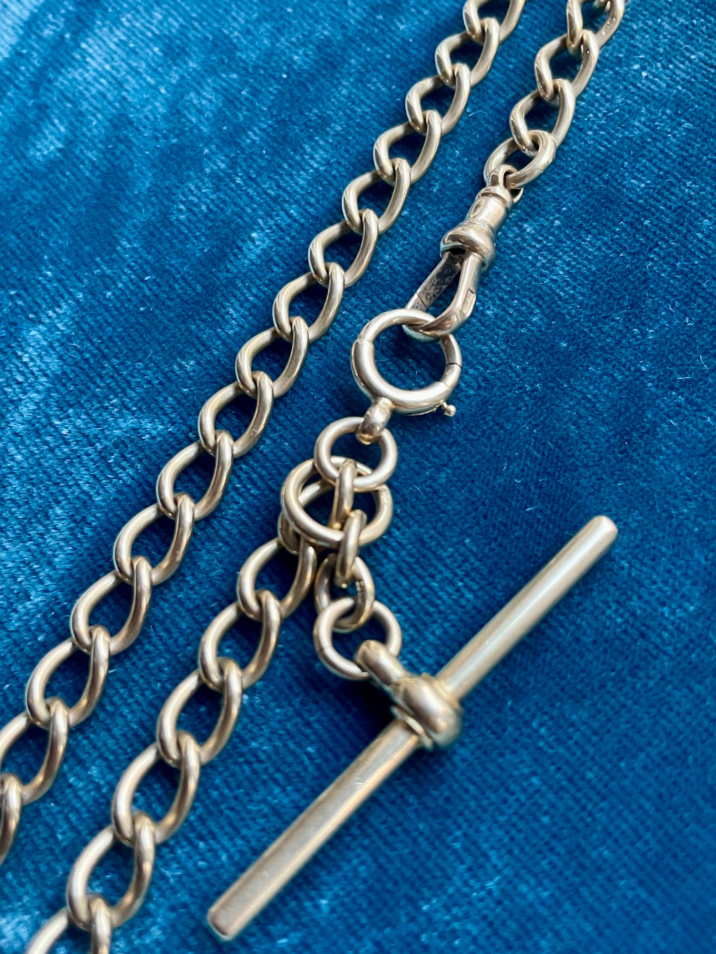 Antique Victorian Open Curb Link 18k Gold 16" Watch Chain