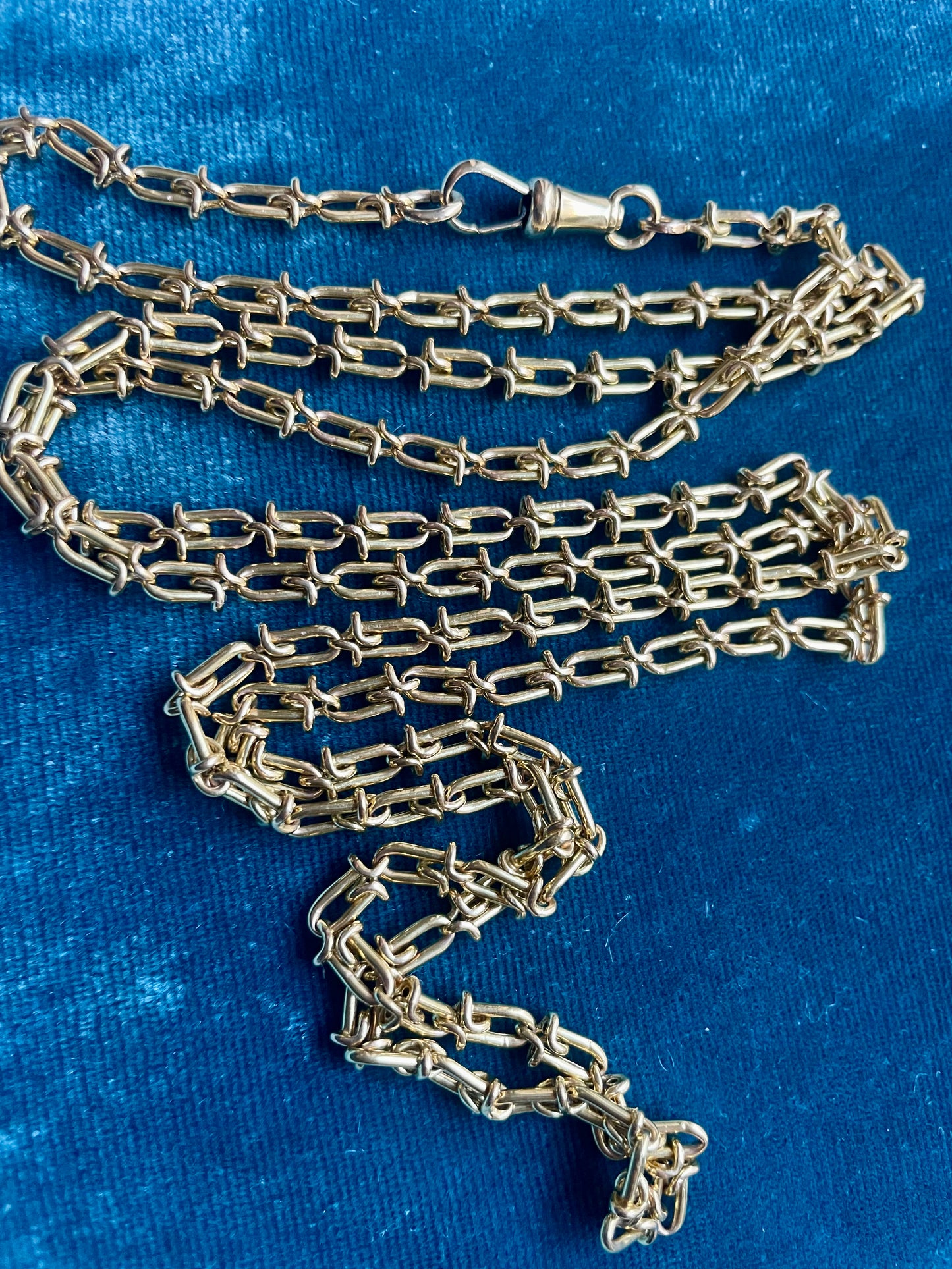 Antique Fancy Fence Link 18k Gold 35" Opera Chain