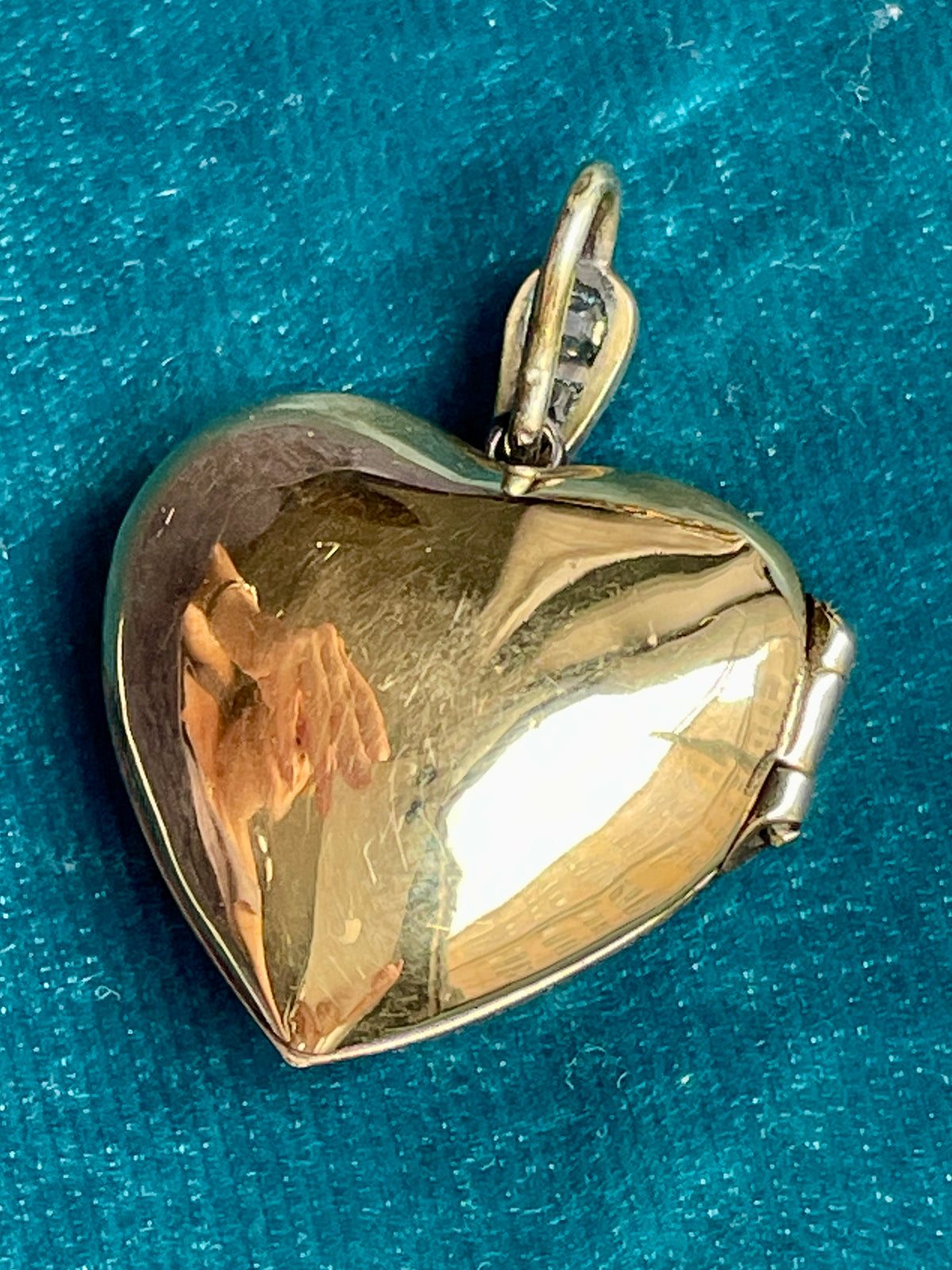 Diamond Pavé Heart Locket with Antique Stones