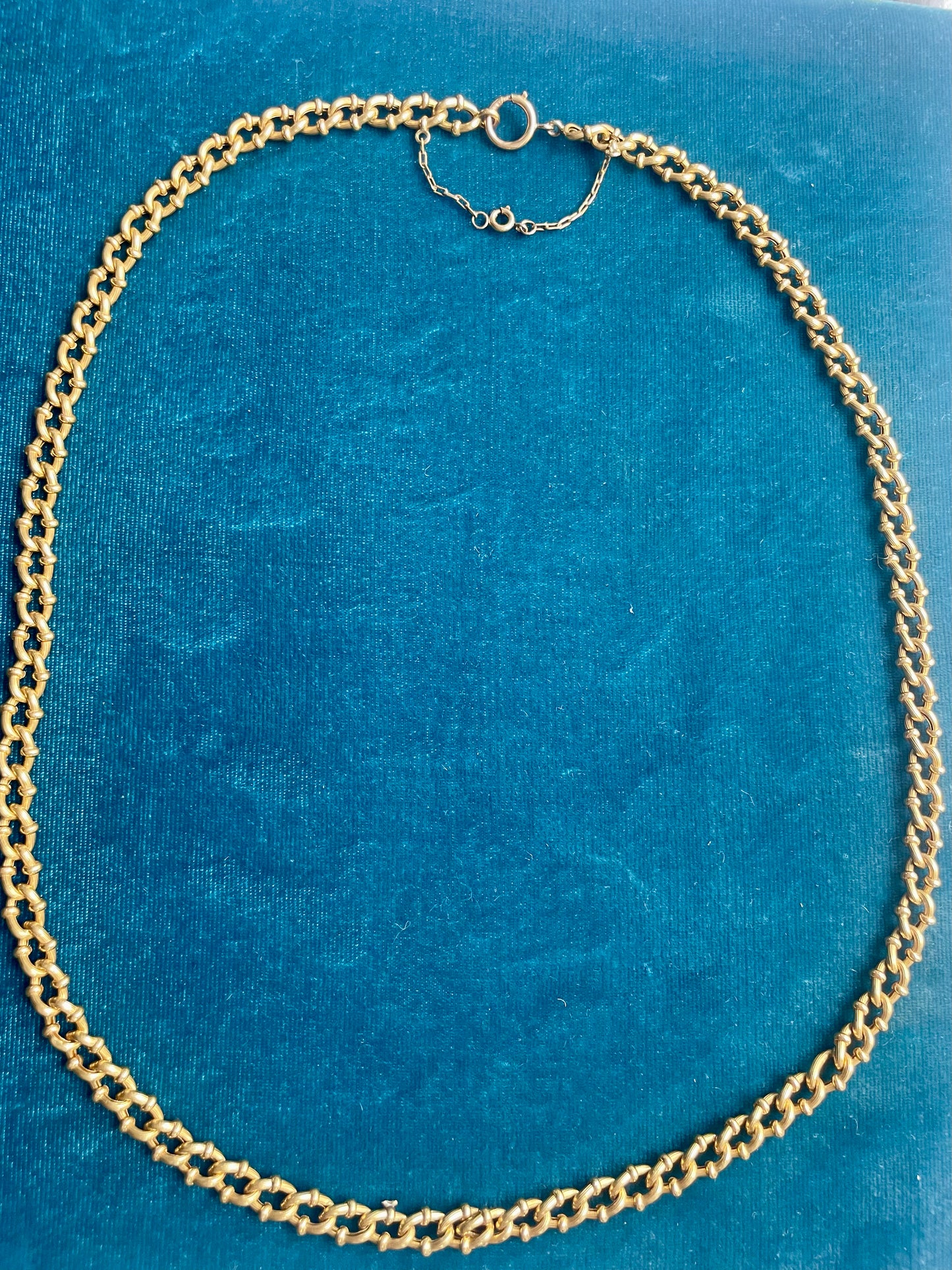 Mid-Century Open Curb 14K Gold 22" Chain