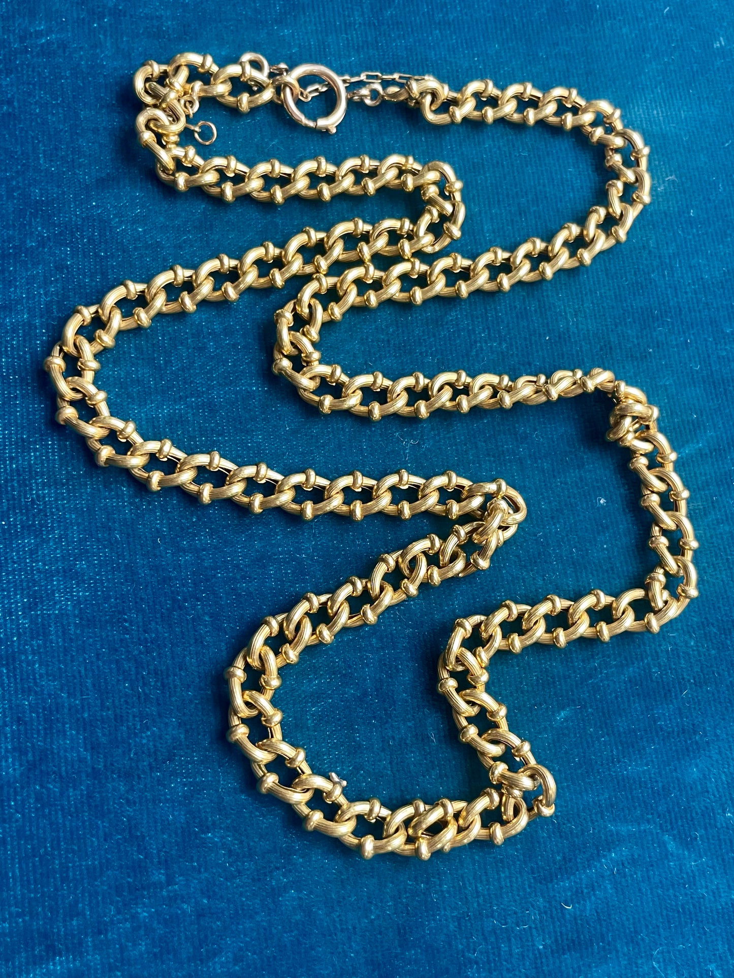 Mid-Century Open Curb 14K Gold 22" Chain