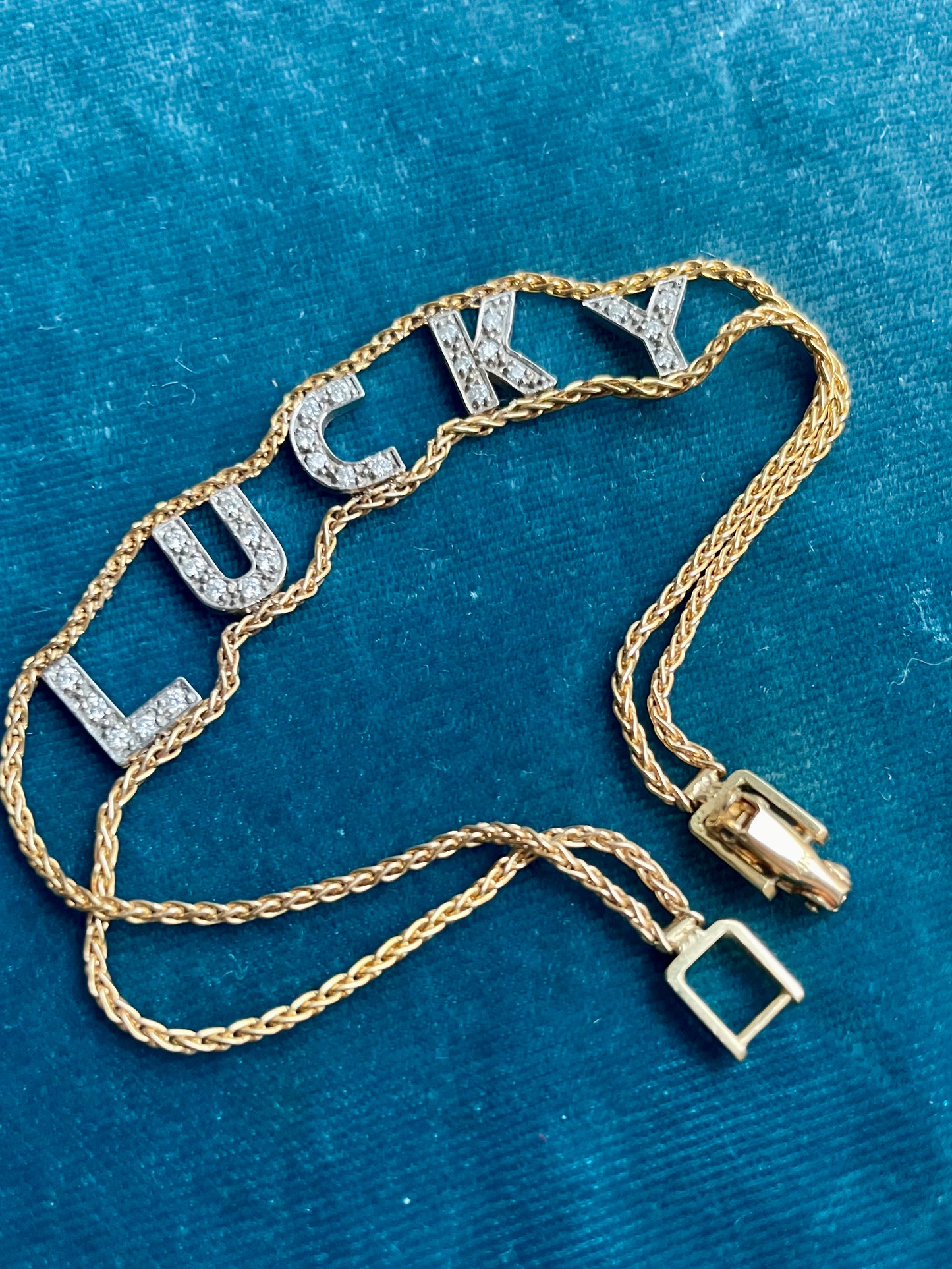Diamond "Lucky" 14k Gold Chain Bracelet