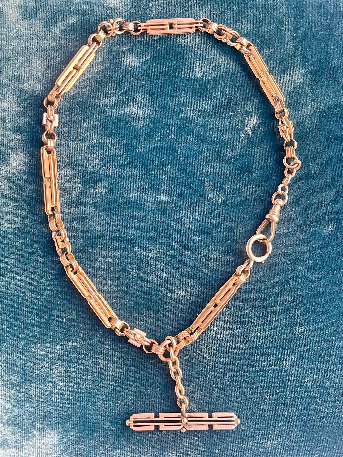 Antique Victorian Fancy Link 14K Gold 15.75" Watch Chain