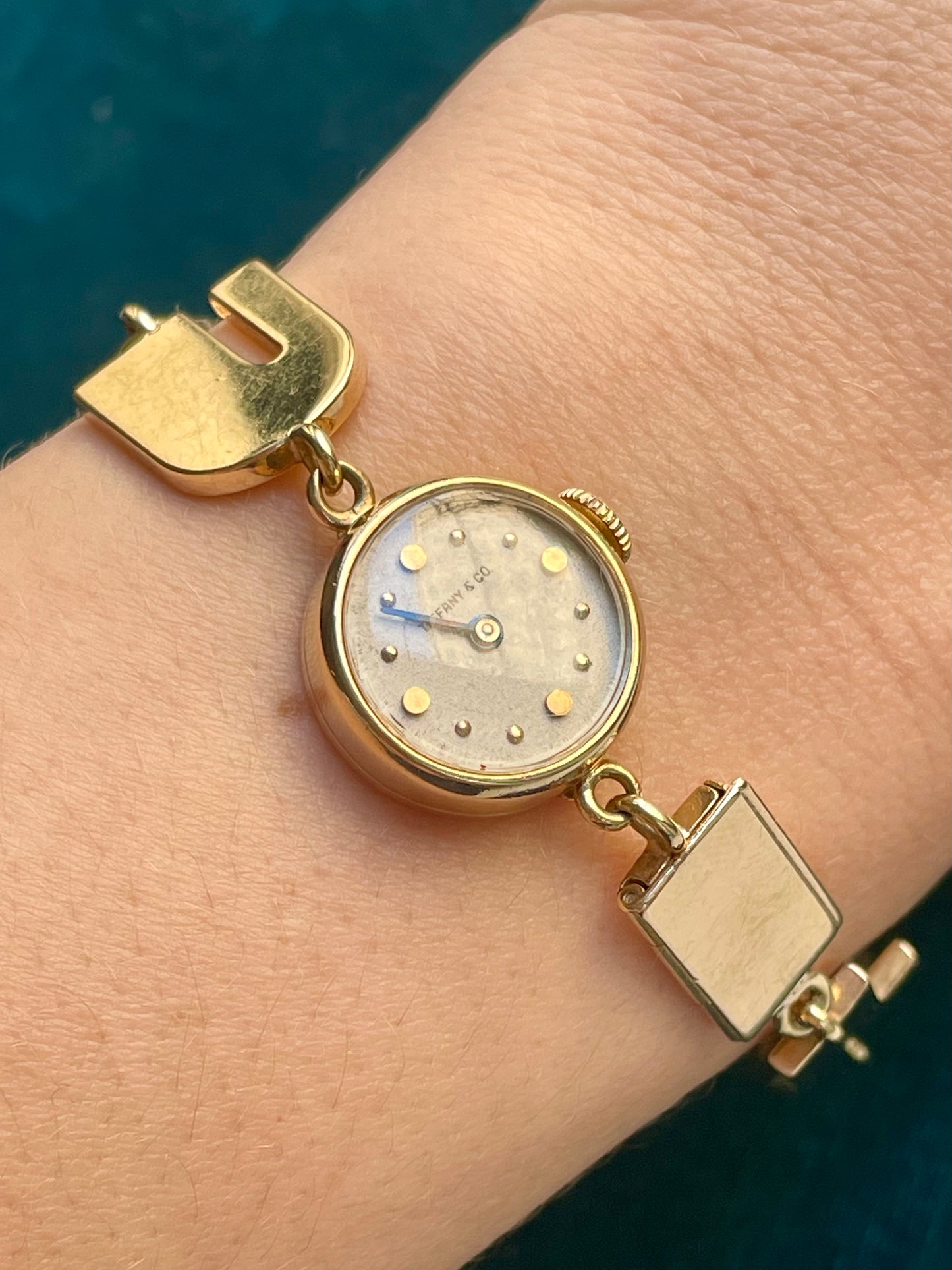 Tiffany & Co Rare Mid-Century "I Love You" 14K Gold Letter Watch