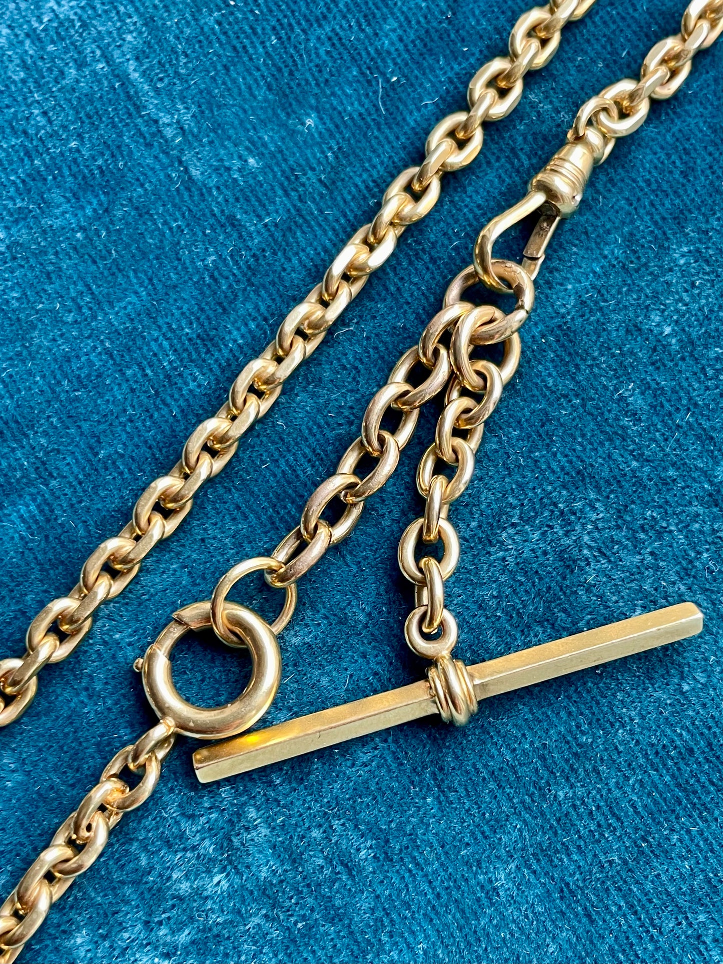 Antique Belcher Link 14k Gold 14" Albert Watch Chain