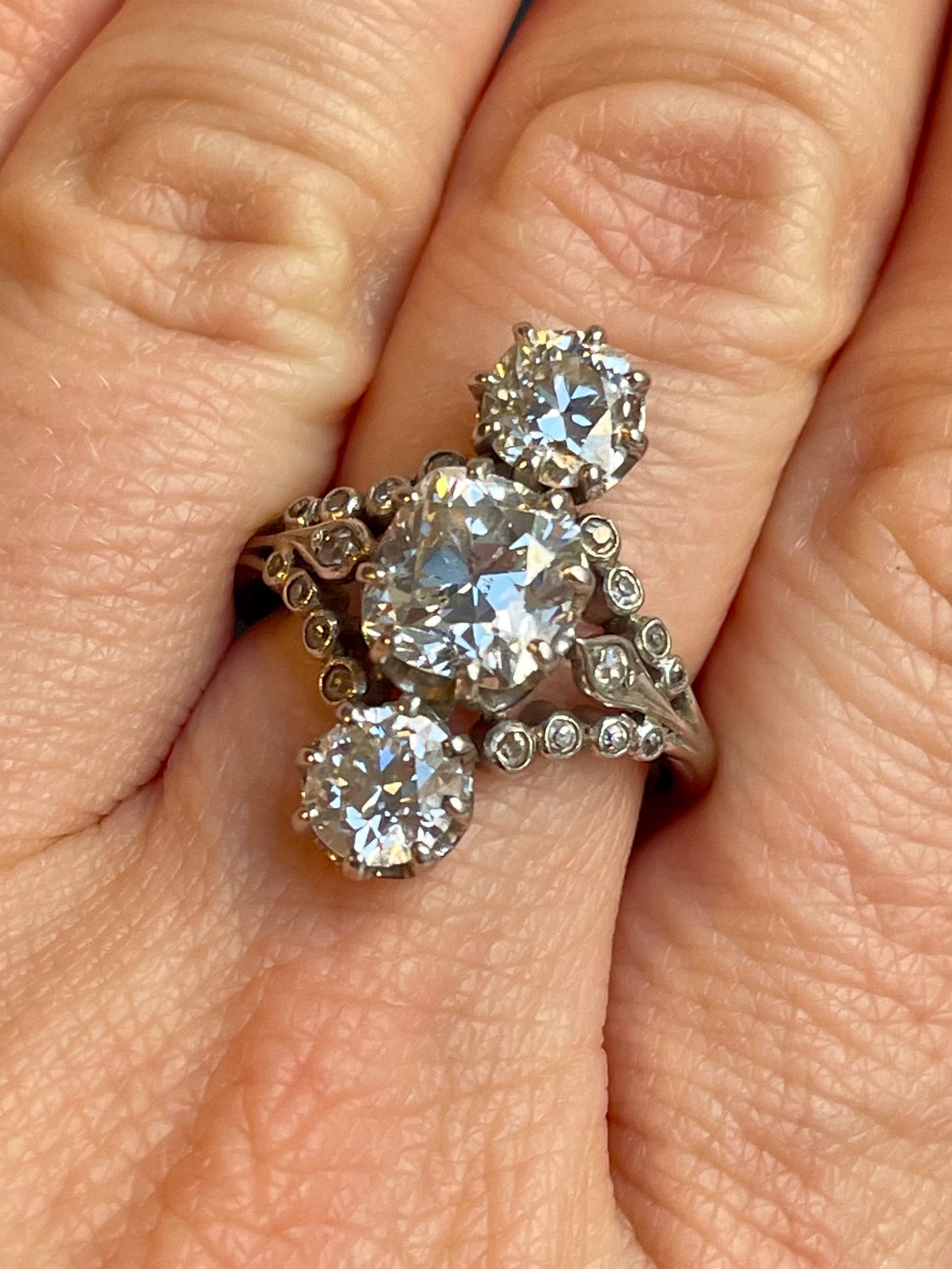 Victorian Diamond, Platinum and 18k Gold Duchess Ring