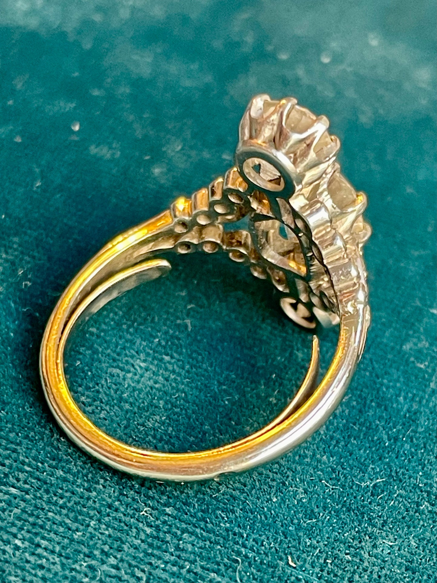 Victorian Diamond, Platinum and 18k Gold Duchess Ring