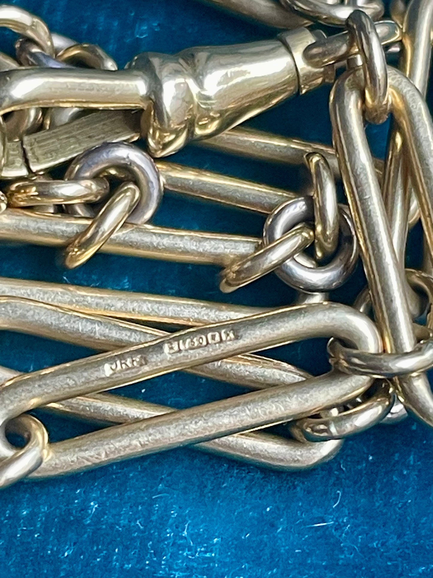 Antique Mini Trombone Link 18k Gold 20.5" Watch Chain
