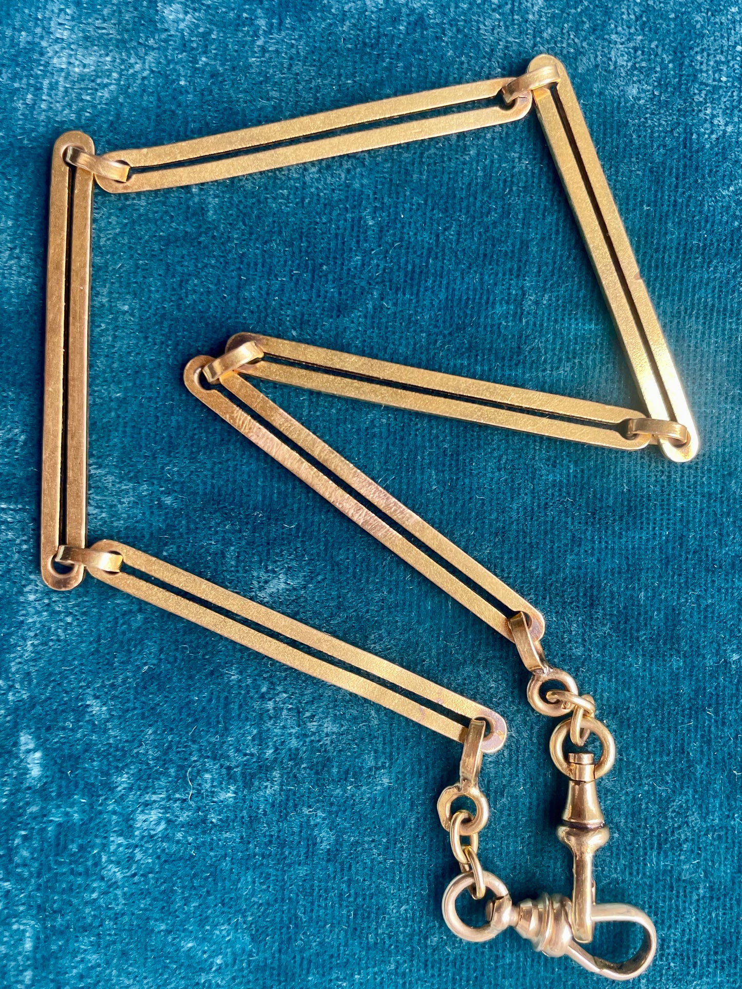 Antique Portuguese Split Tab Link 19k Gold 12.5" Chain