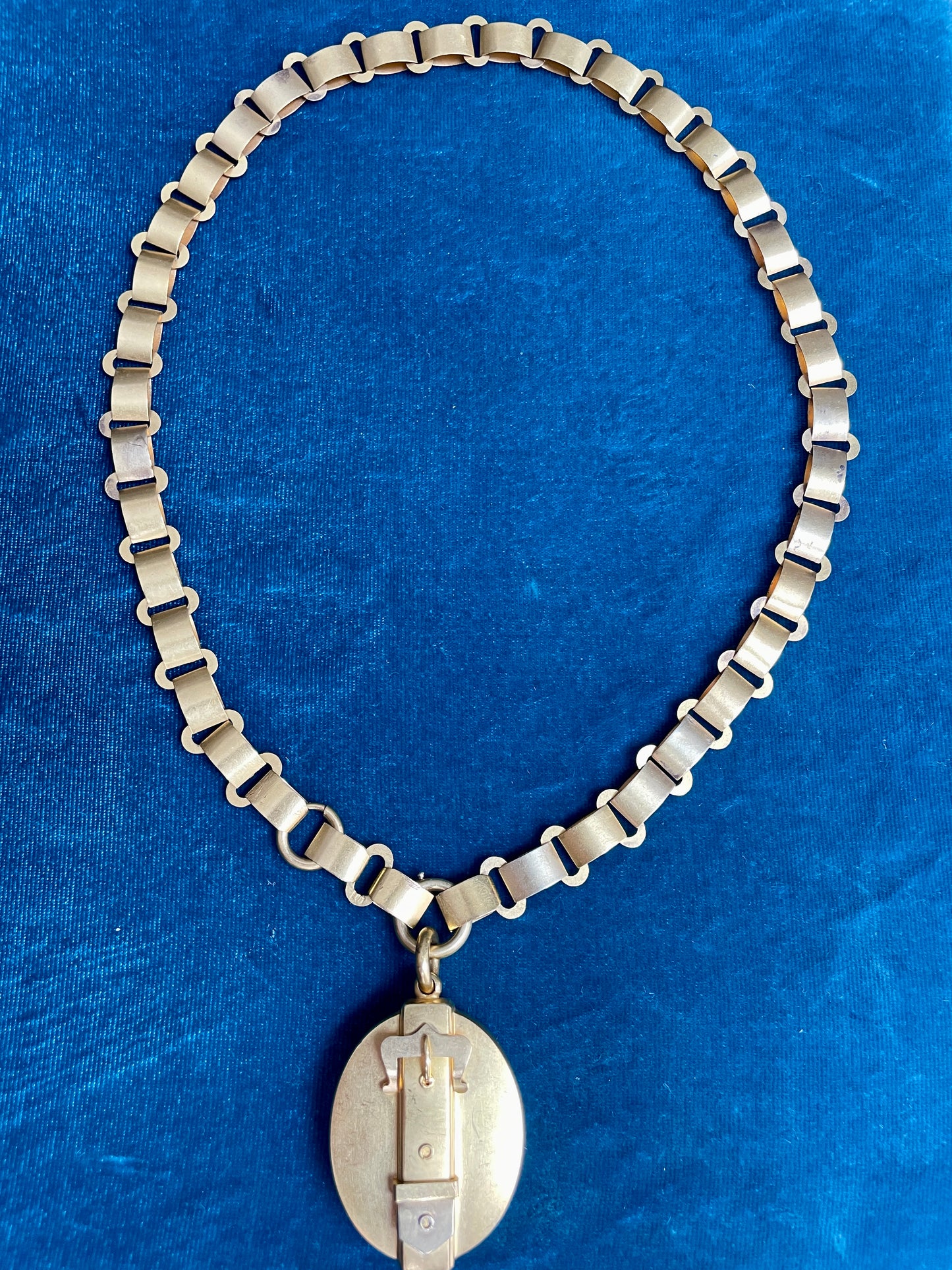 Antique Victorian Book Chain with Locket 15k Necklace