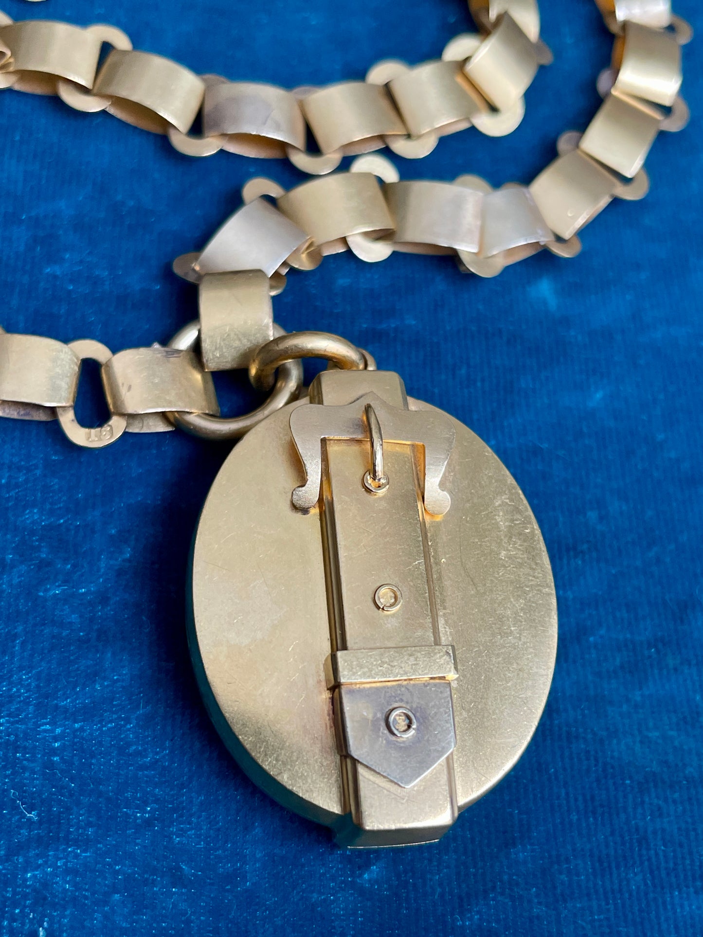 Antique Victorian Book Chain with Locket 15k Necklace