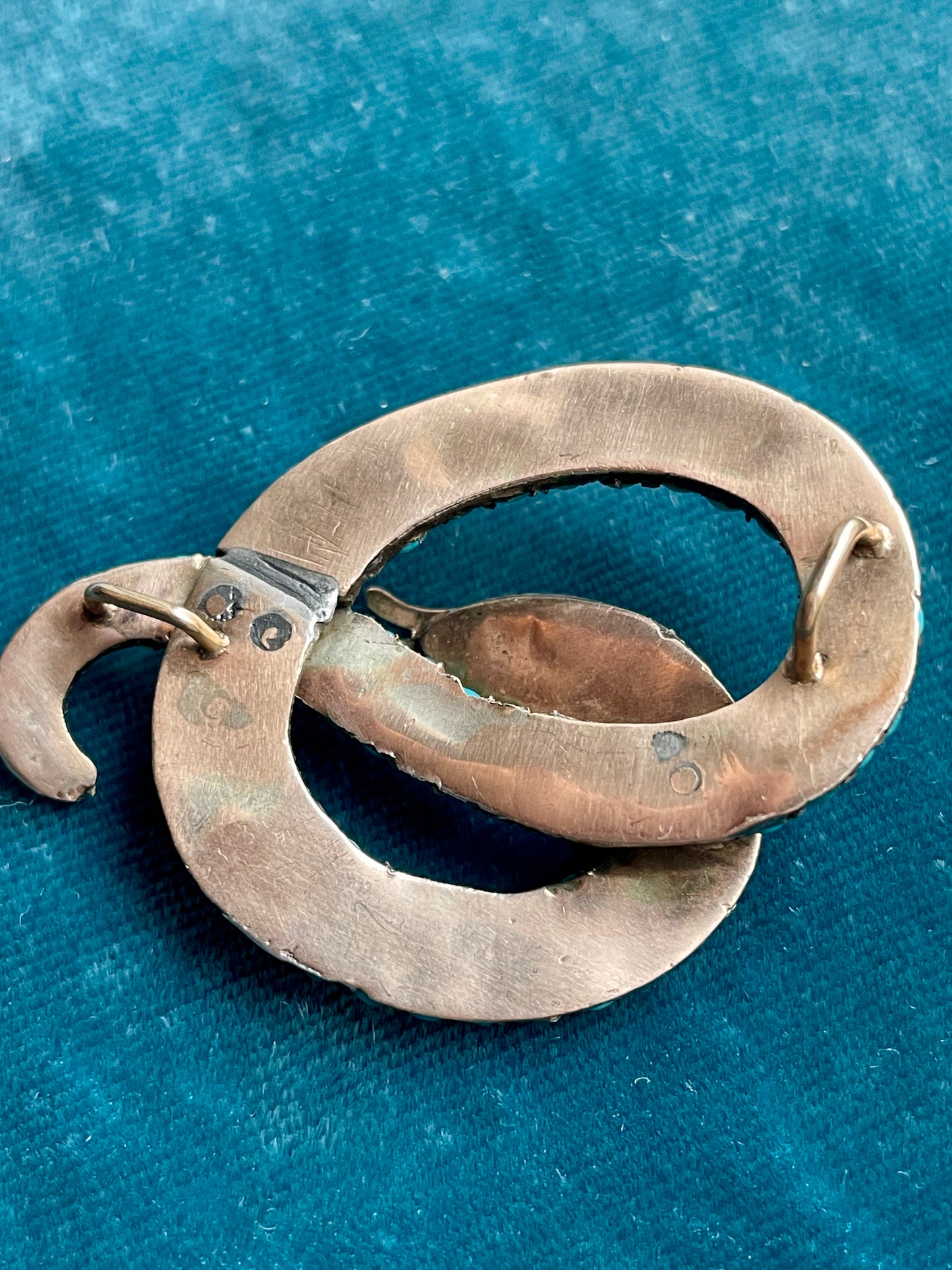 Antique Victorian Turquoise and Garnet Snake Gold Pendant