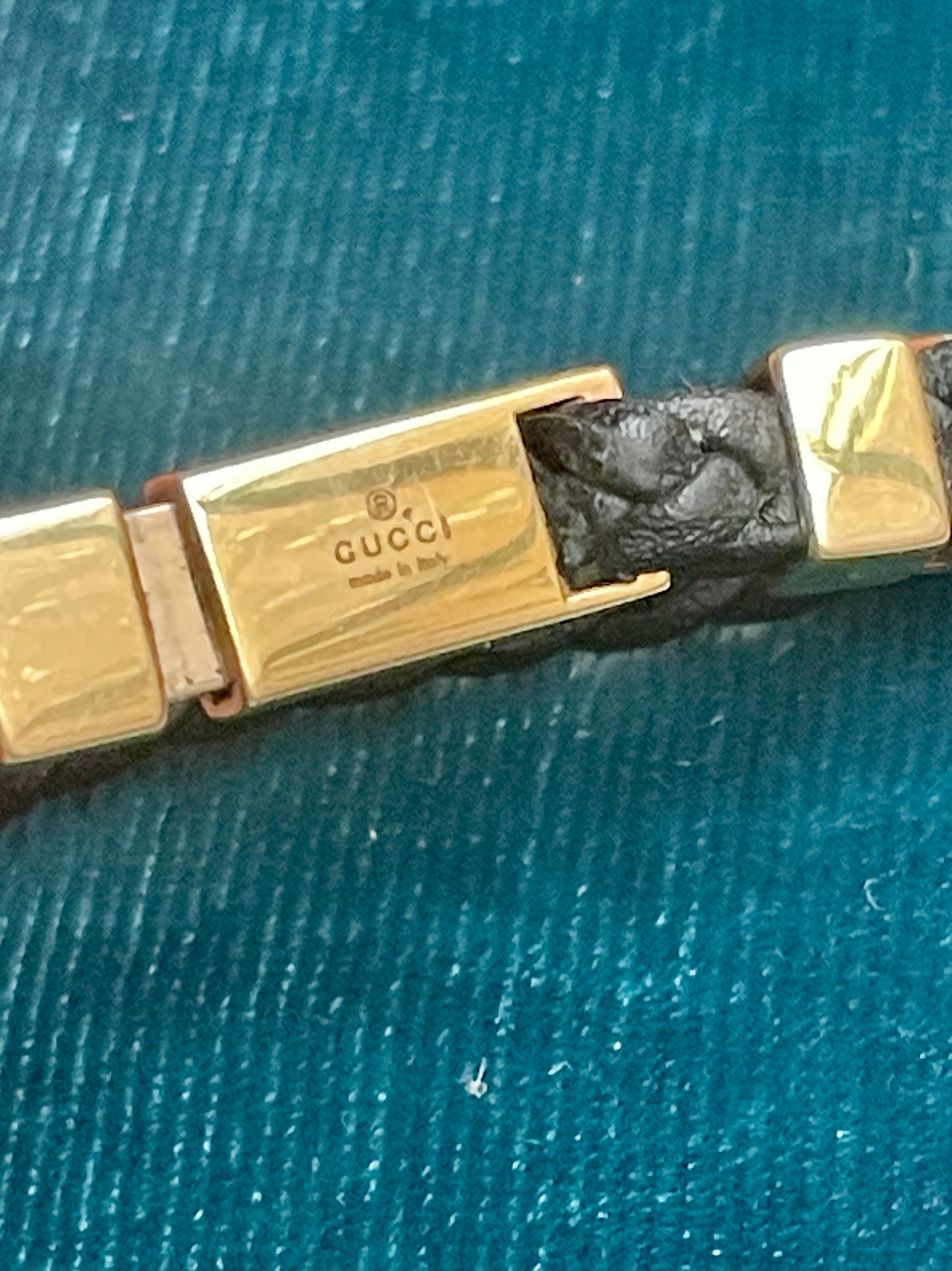 Tom Ford for Gucci Rare 18k Gold Stirrup on Braided Leather Cord Necklace