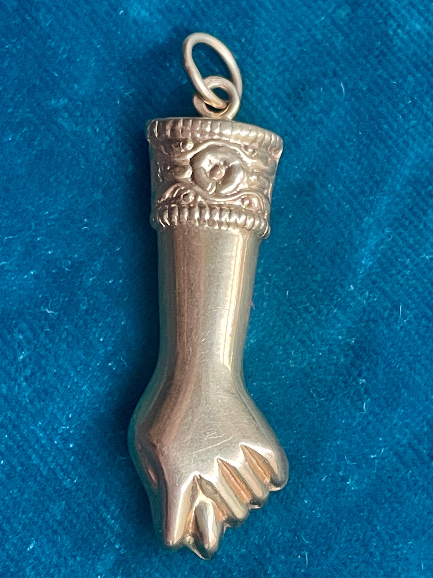 Ornate Figa Fist 14k Gold Pendant